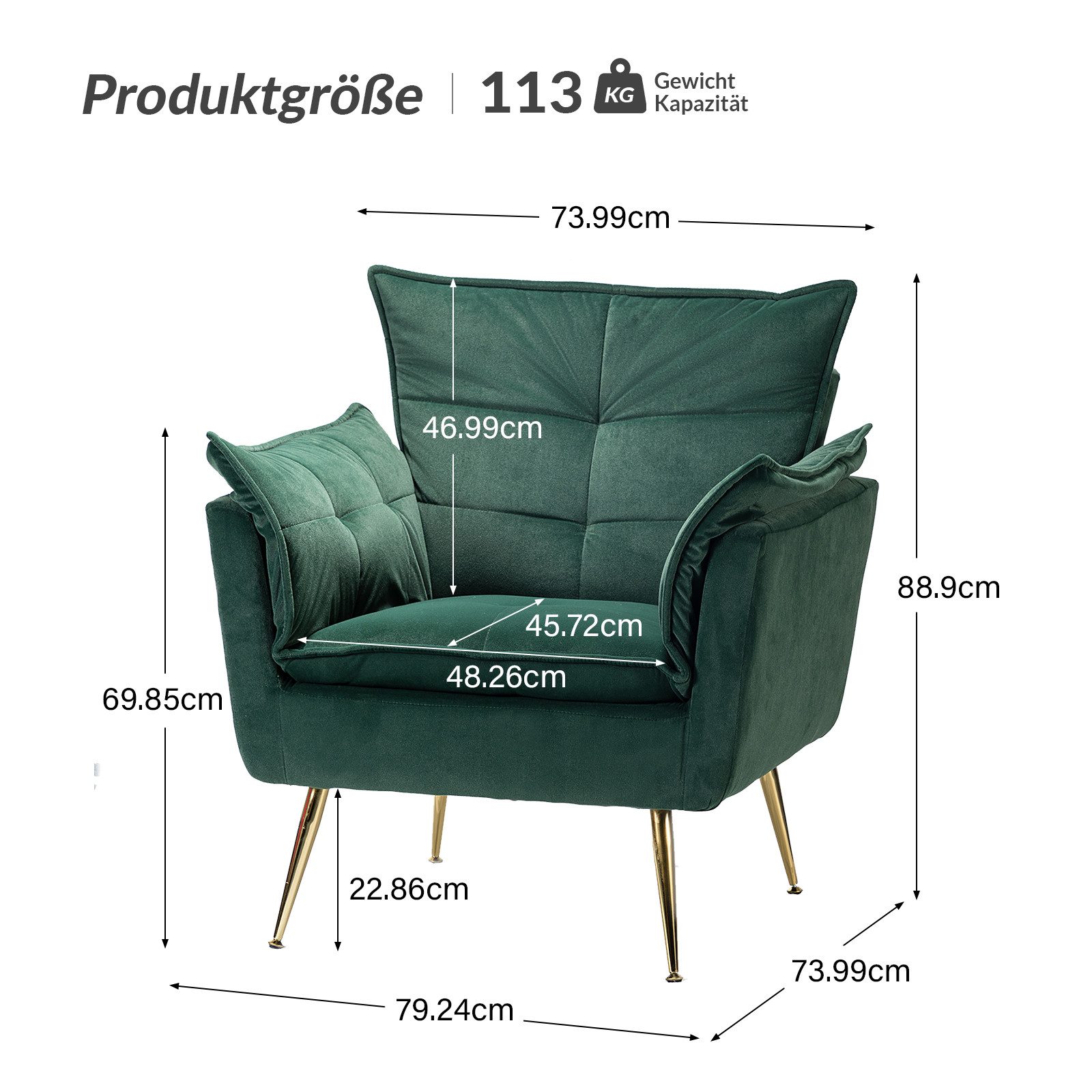 HULALA HOME Sessel moderner Polstersessel Armlehnensessel günstig online kaufen