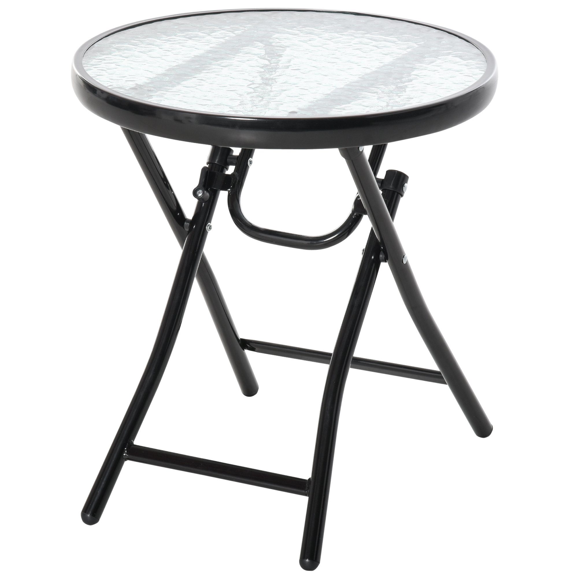 Outsunny Gartentisch rund klappbar Metall (Beistelltisch, günstig online kaufen