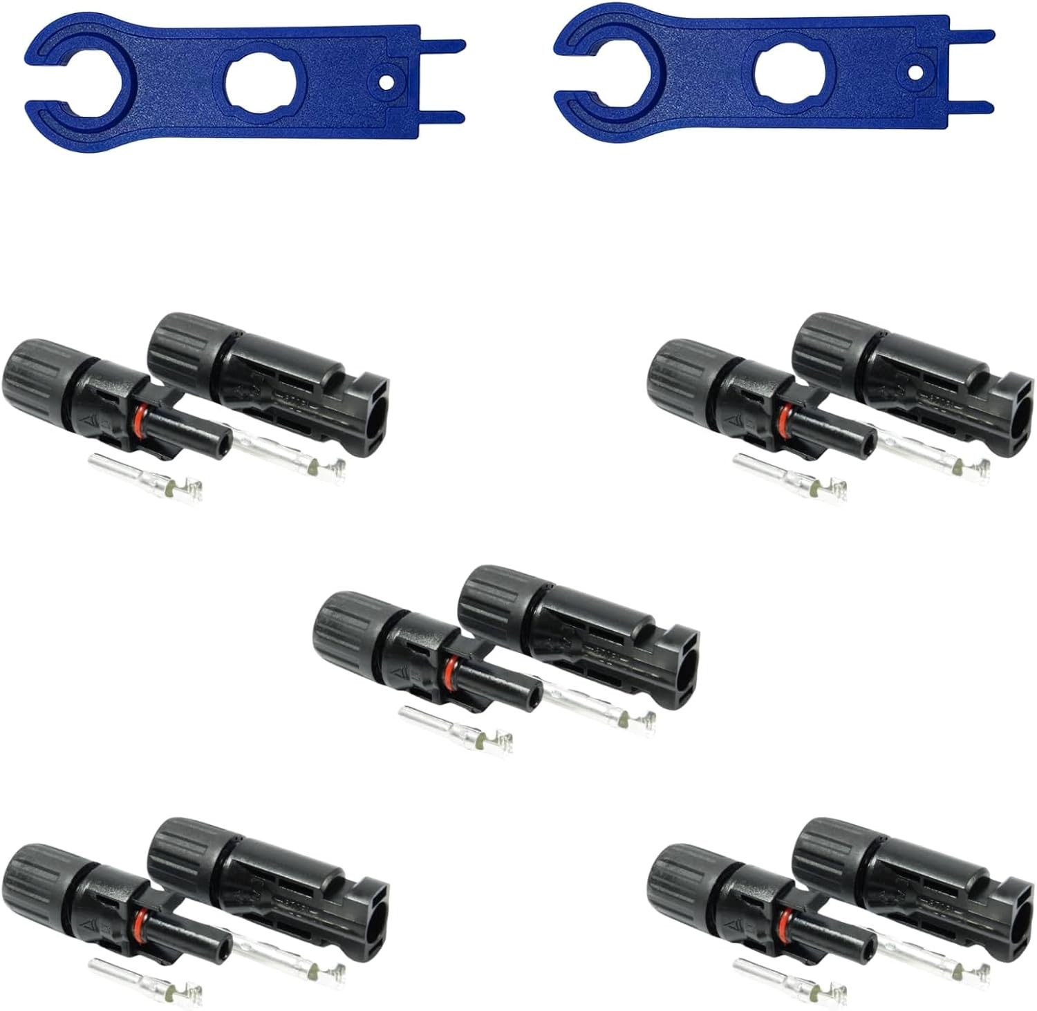 solartronics Solarmodul 5-100 Paar Solarstecker Solar-Spannschlüssel Set, Wasserdicht, (5-St)