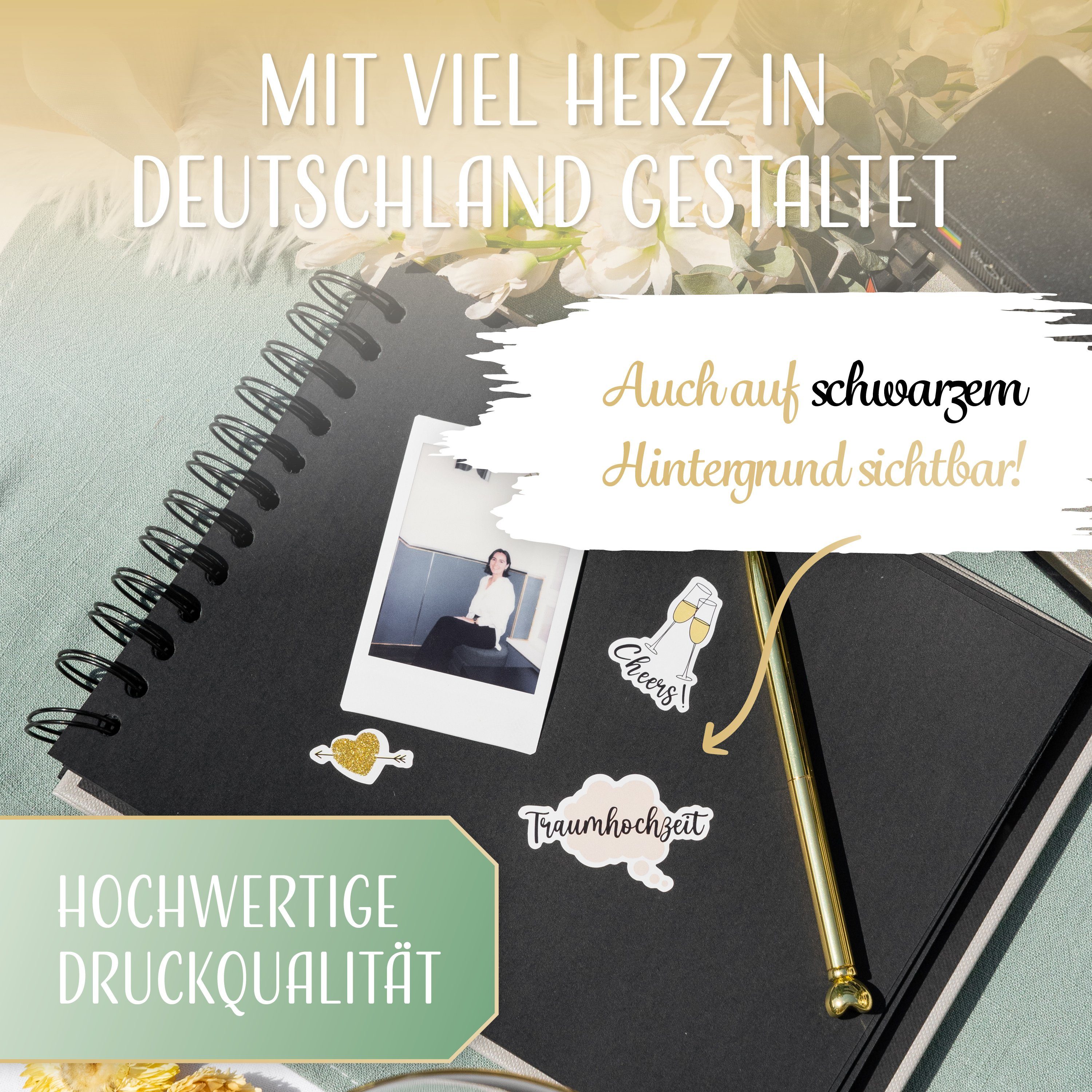 Amari Hochzeitskarte [168 Hochzeit Sticker Aufkleber Motive] Veredelte AMARI Hochzeit - Grün ®