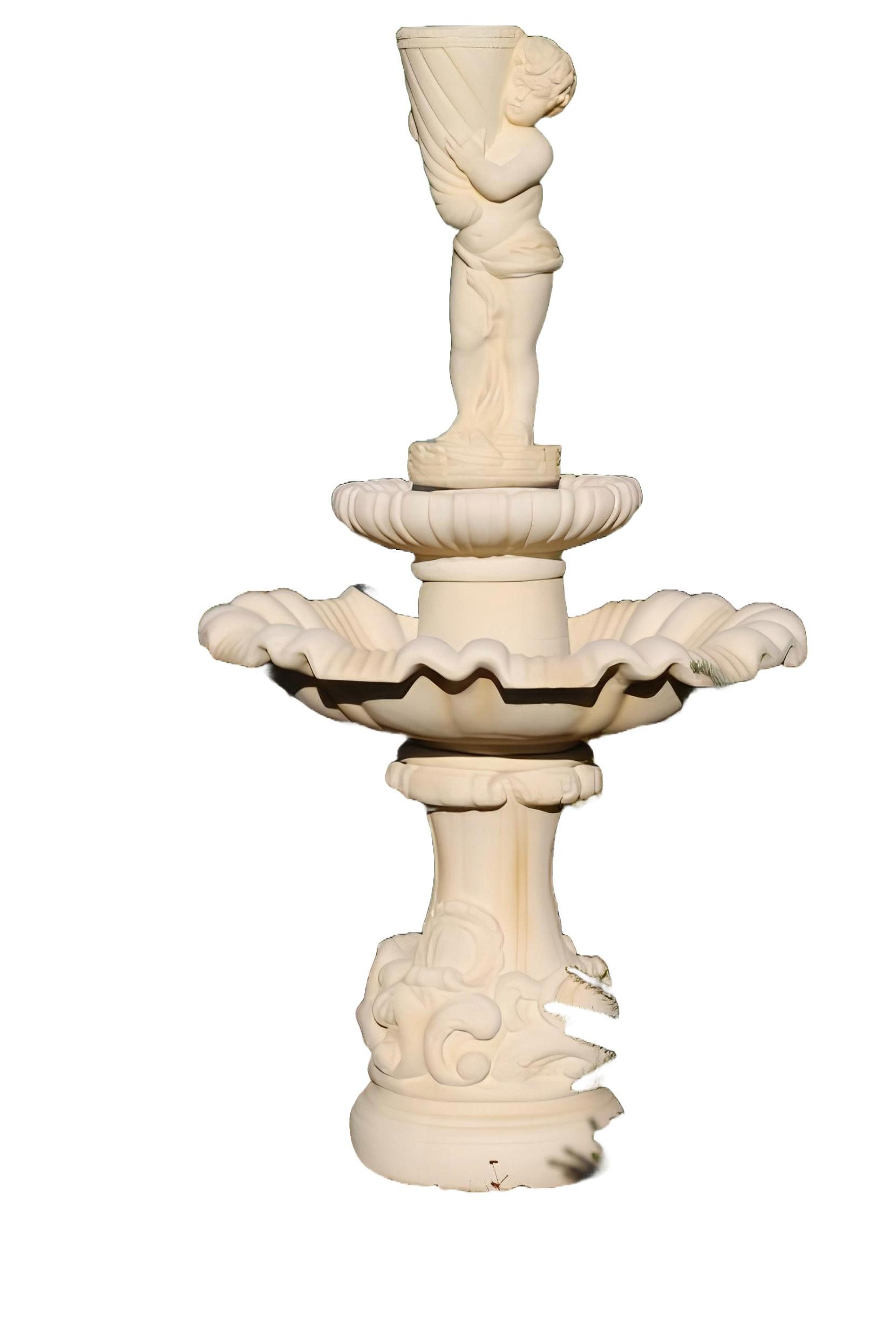 Xlmoebel Gartenbrunnen Naturstein Quellstein Fontäne für Teich und Garten dekorativ, (Artikel NAPOLI CARELLO 2), Hergestellt in Europa