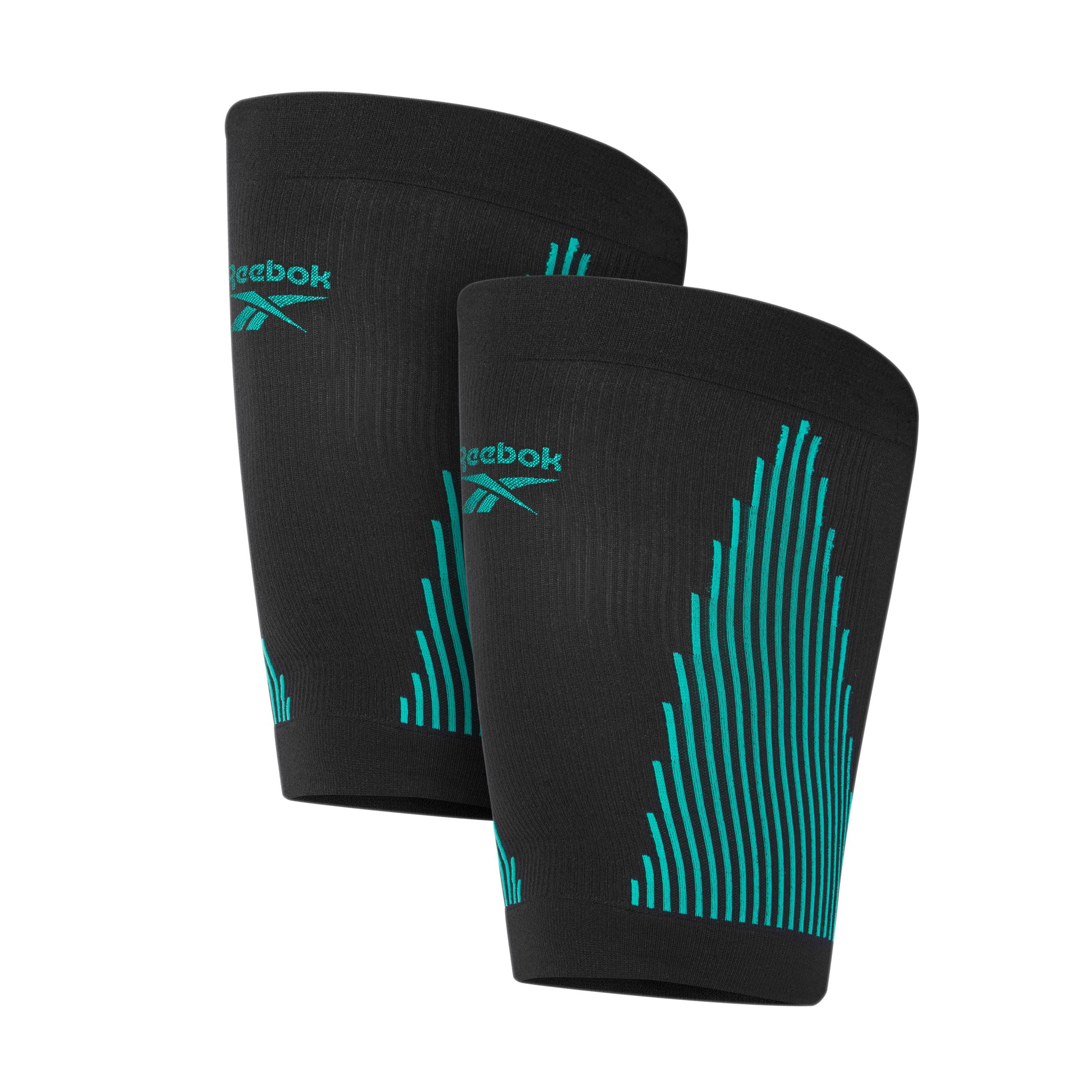 Reebok Bandage Knitted Compression Thigh Sleeve, Schwarz, mit Atmungsaktives Material