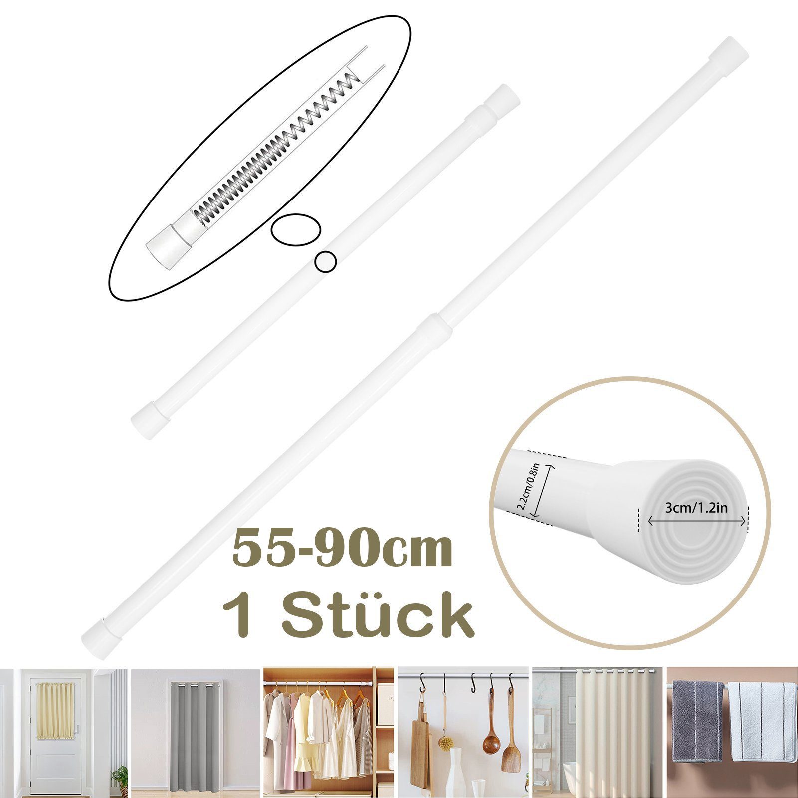BTTO Klemmstange Wandmontage Stark 1 Stück,Ohne Bohren,3 Größen,Länge 55-15 günstig online kaufen