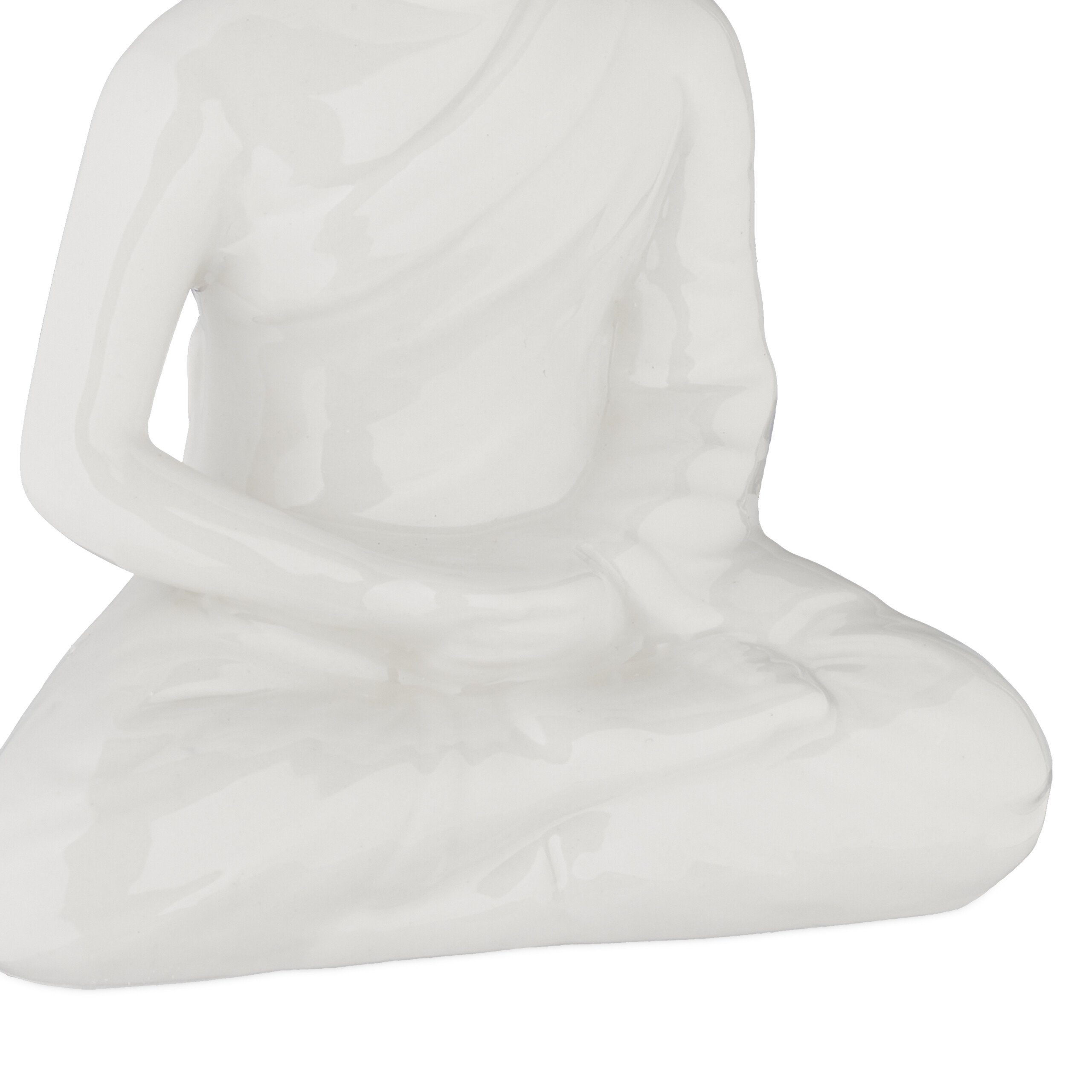 Buddha relaxdays 18 Weiße Figur cm Buddhafigur