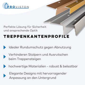 PROVISTON Winkelprofil Aluminium, 24.5 x 1000 mm, Schwarz, Treppenkanten- & Winkelprofile