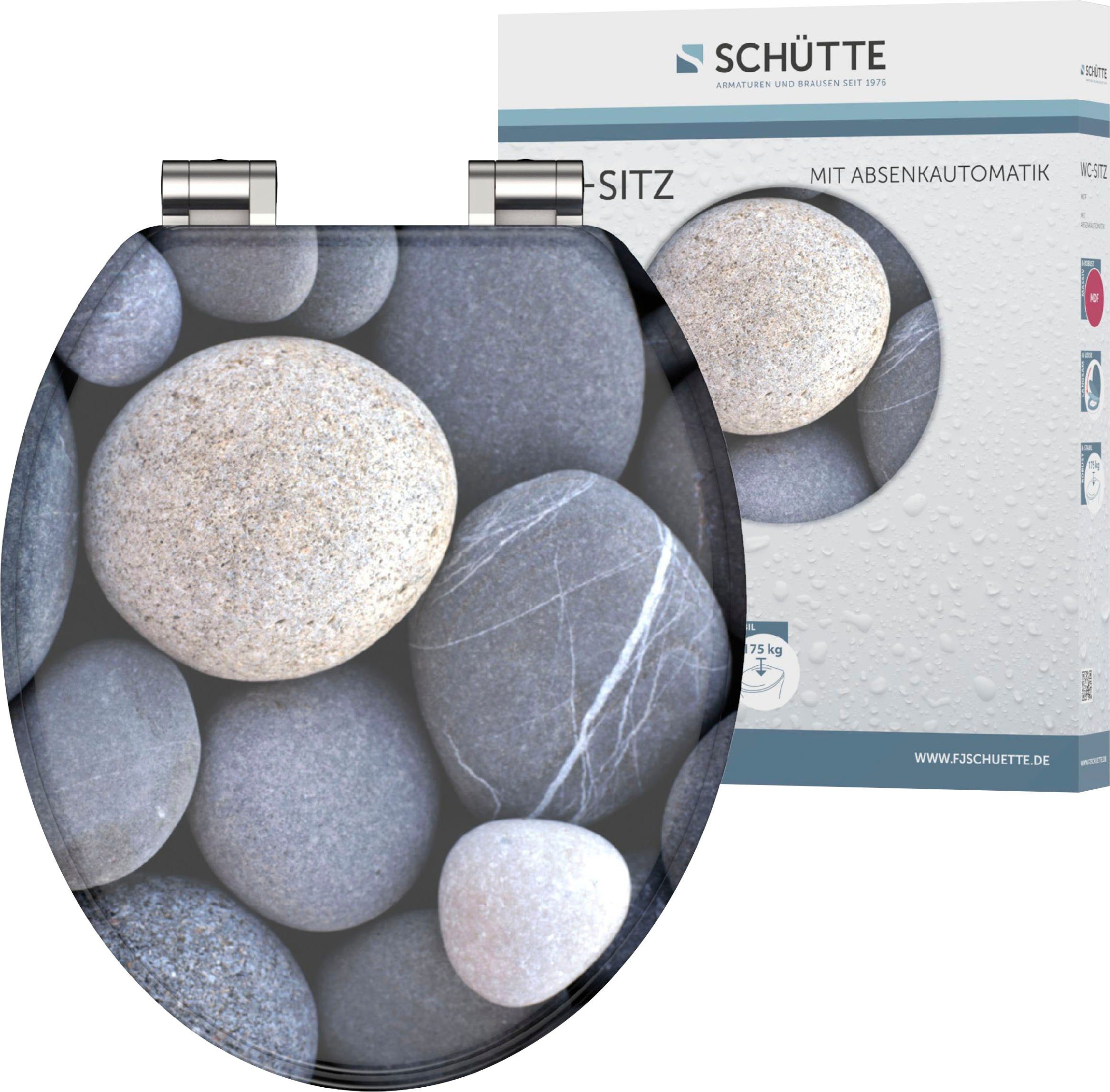 Schütte WC-Sitz GREY STONES, mit Absenkautomatik und Holzkern, MDF günstig online kaufen
