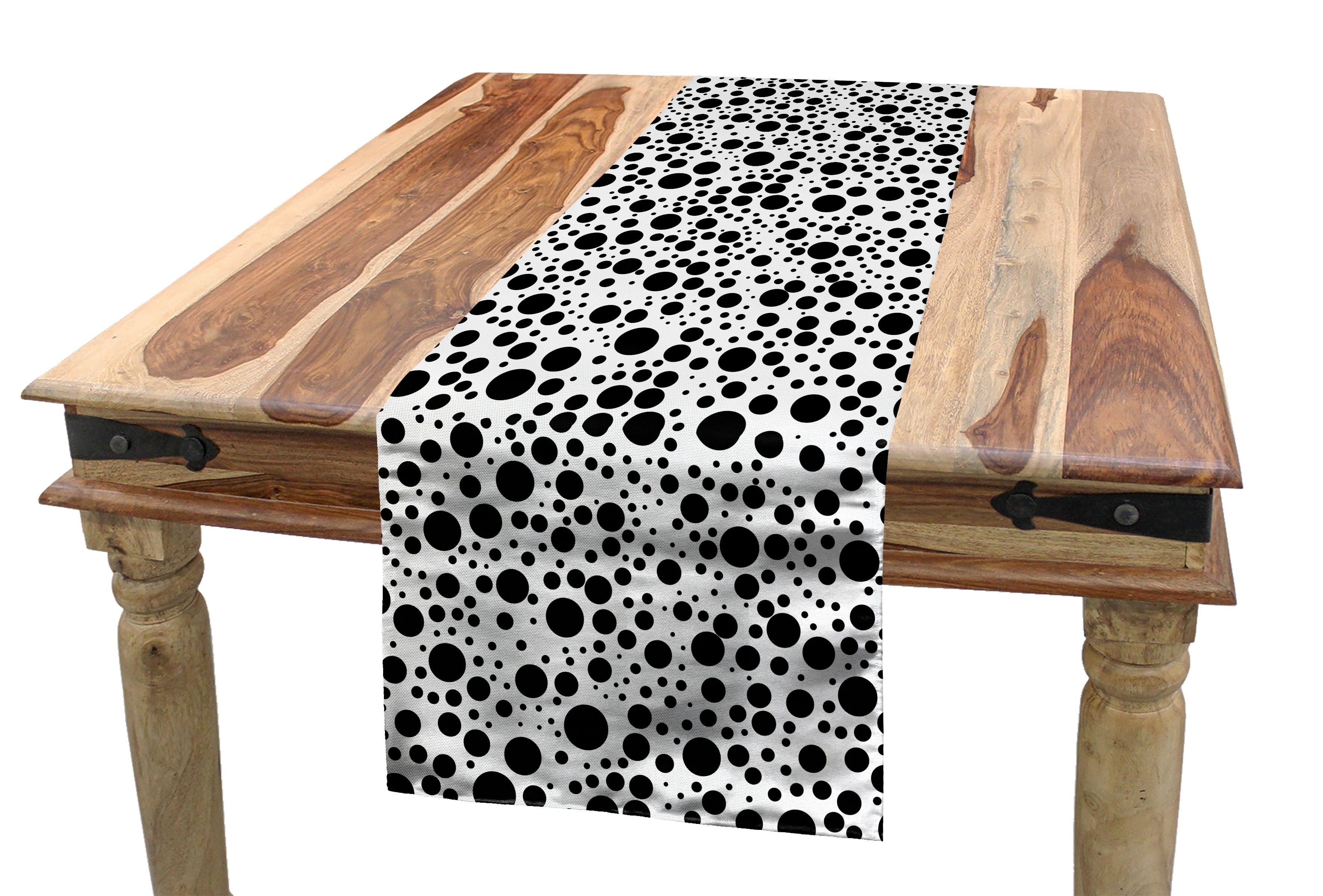 Dekorativer Große Küche Punkte kleine Schwarz Tischläufer Esszimmer Rechteckiger Tischläufer, weiß und Abakuhaus