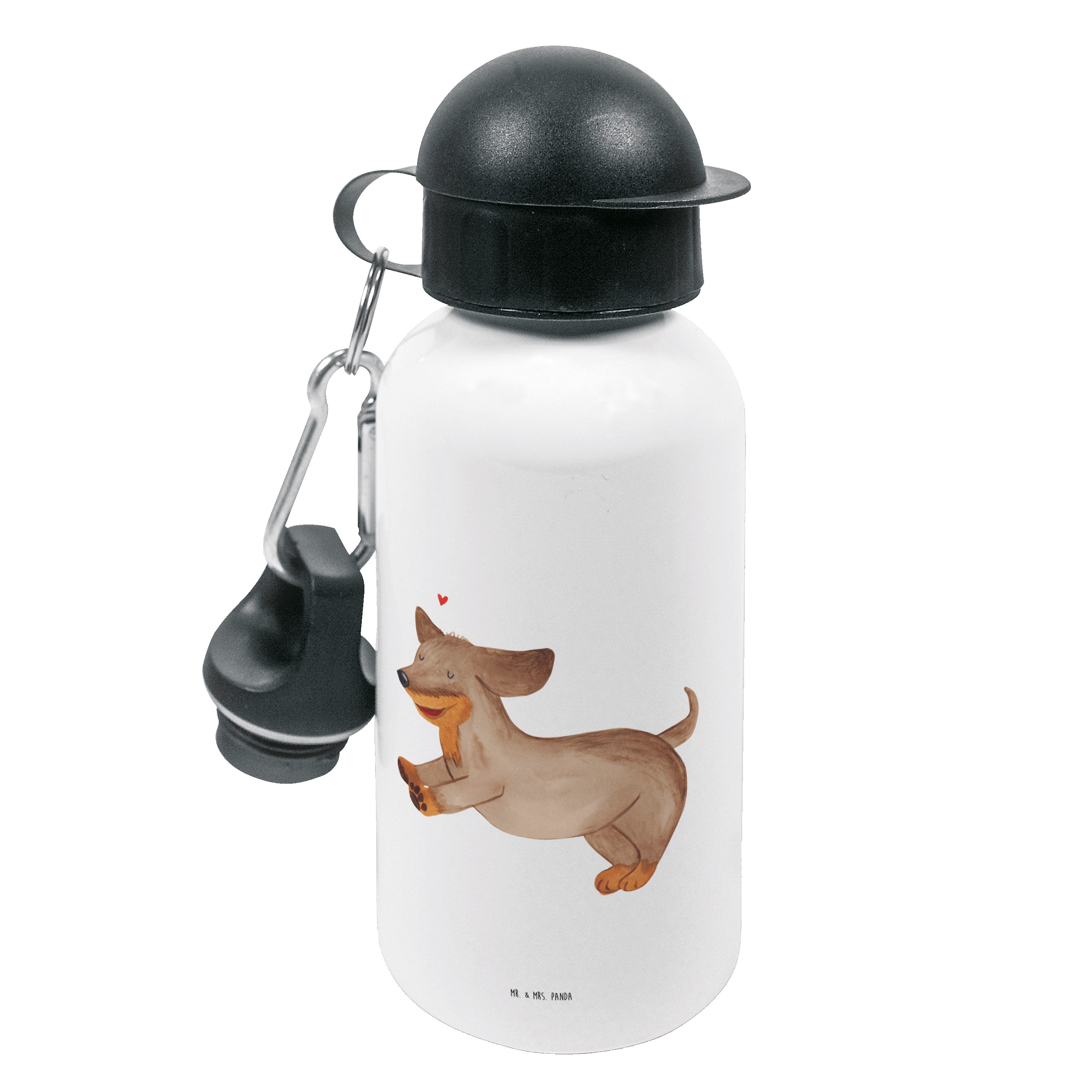 Mr. & Mrs. Panda Trinkflasche Hund Dackel fröhlich Weiß Geschenk
