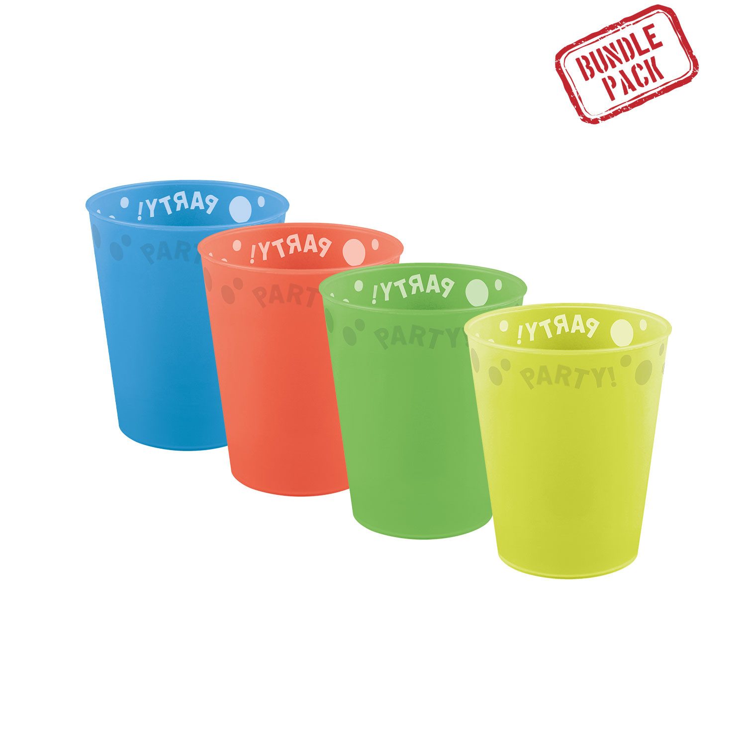 Procos Hängedekoration Mehrweg Becher 250 ml, 4 Stück Multicolor