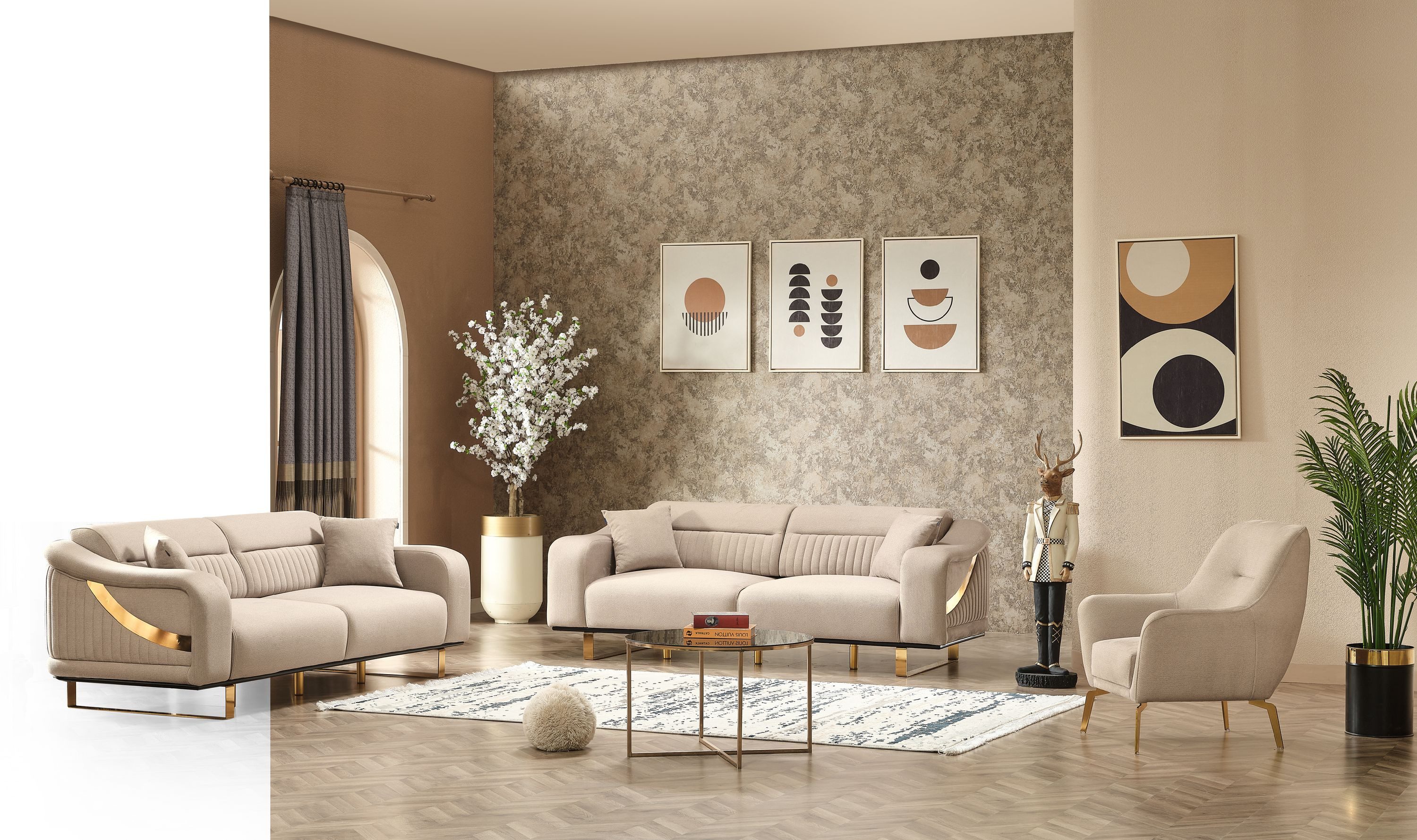 Nobelaa Sofa Sitzgruppe/Sofa Set - Wohnzimmergarnitur "Liora" 3+3+1