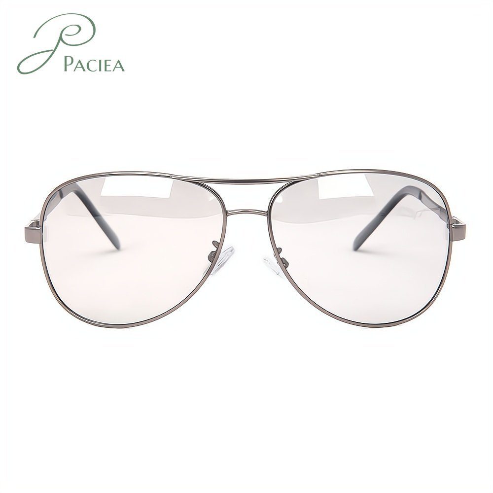 PACIEA Brille Empfindliche wechselnde Anti-Blaulicht Farbe Gläser silbrig
