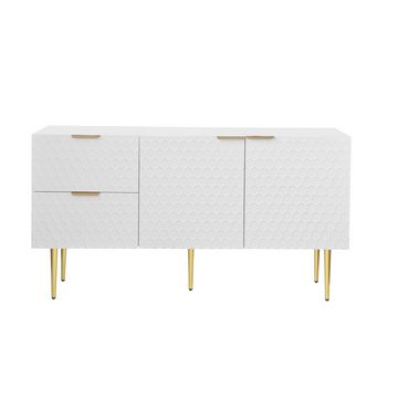 MODFU Sideboard Kommode (mit zwei Türen und zwei Schubladen), Lowboard mit besonderem Muster und Haptik, 135*40*75cm