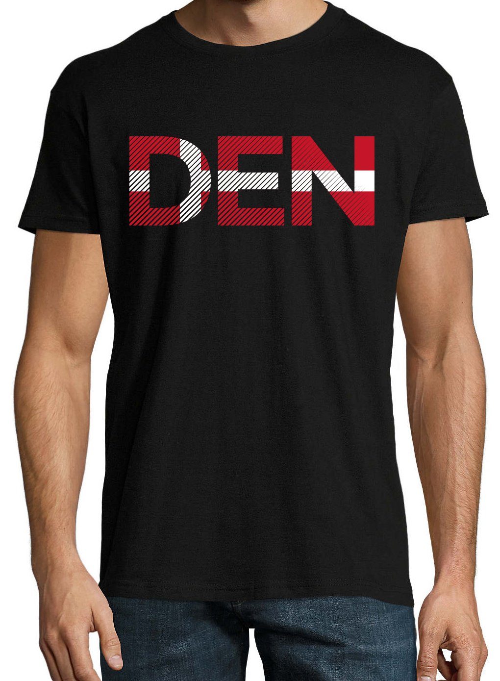 mit Dänemark Trendigem Designz Frontdruck T-Shirt Youth Schwarz