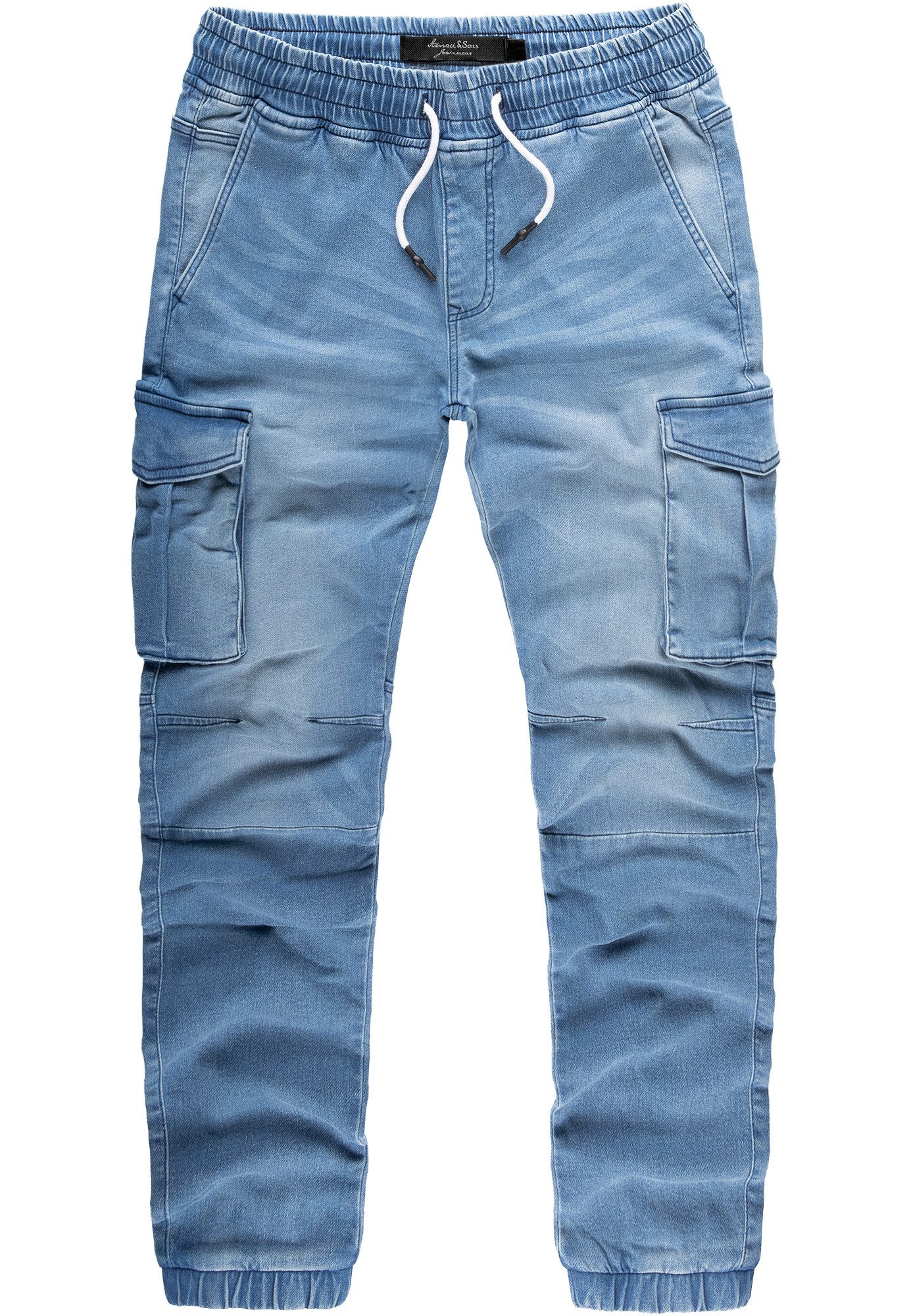 Amaci&Sons Cargojeans ALSIP Sweathose im Denim günstig online kaufen