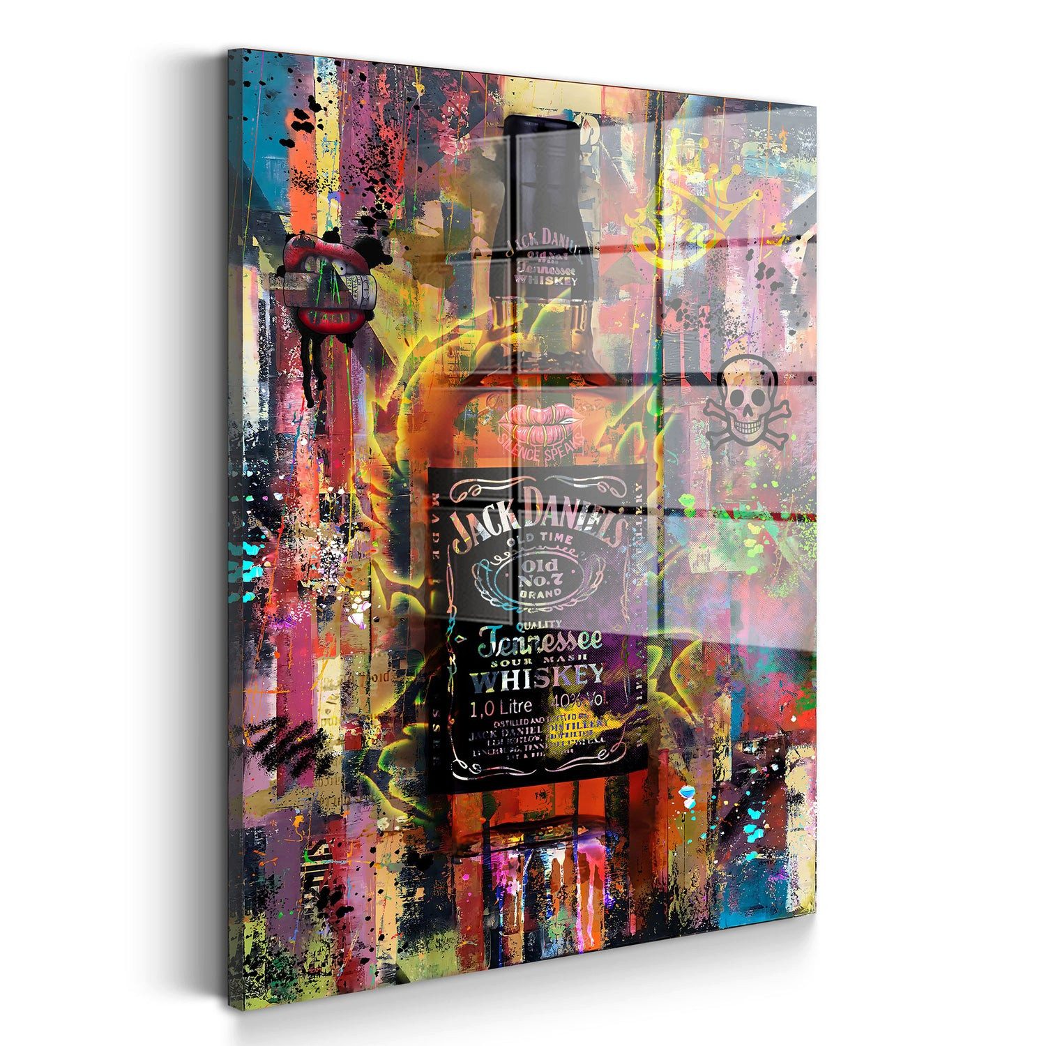 Acrylglasbild Whiskey Abstract Style Pop Art Acrylglas Wandbild Bild Wanddeko Wohnzi