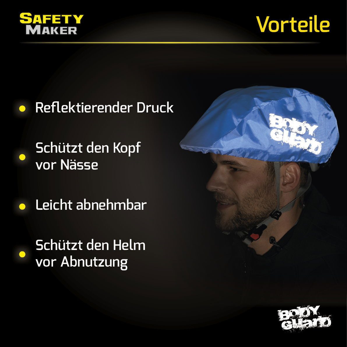Safety Maker Reflektorband Helmüberzug blau, (1 St., 1 Stück)