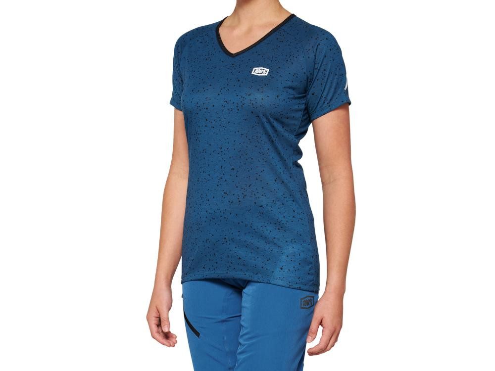 100% Bikerjacke 100% Airmatic Womens Short Sleeve Jersey L Slate Blue - atmungsaktives