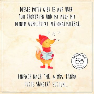 Mr. & Mrs. Panda Metallschild DIN A6 Fuchs Sänger - Eisblau - Geschenk, Winter, Geschenk Sänger, Wa, (1 St)
