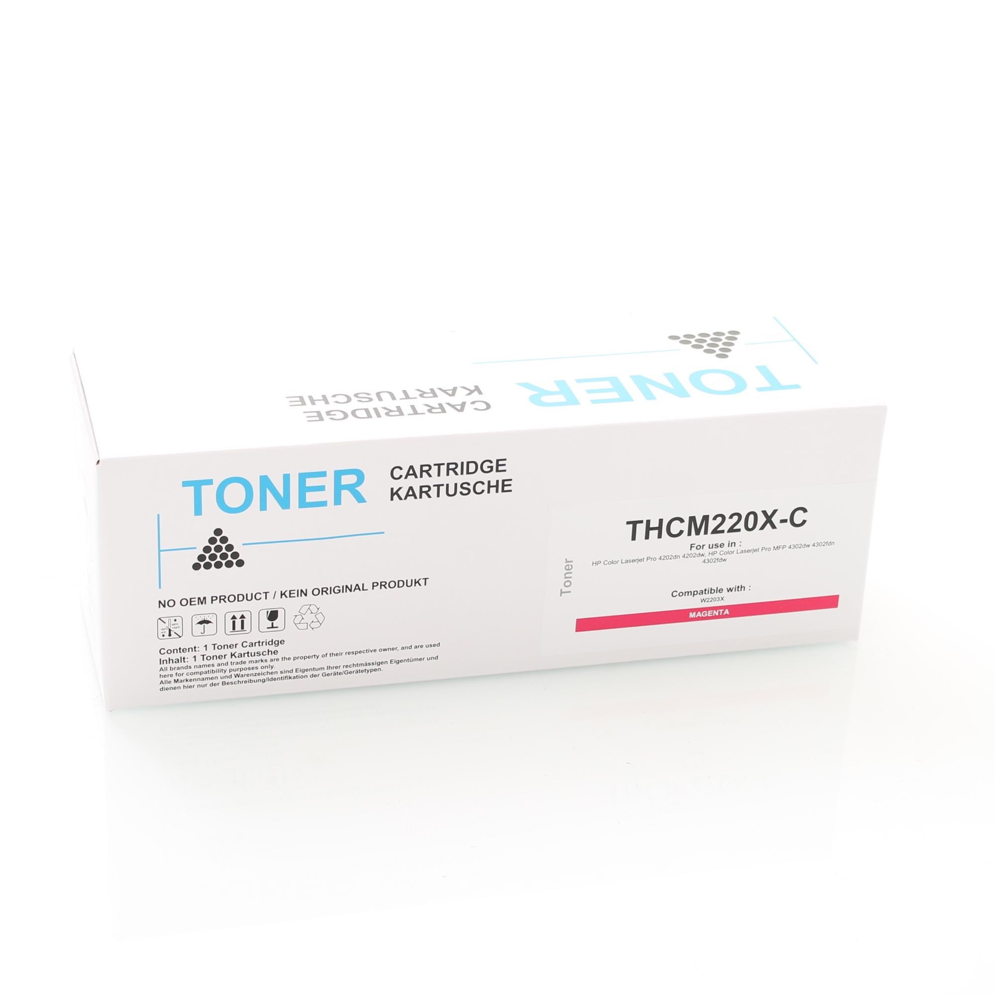ABC Tonerkartusche Kompatibler Toner (MIT CHIP) für HP 220X W2203X Magenta Color Laserjet