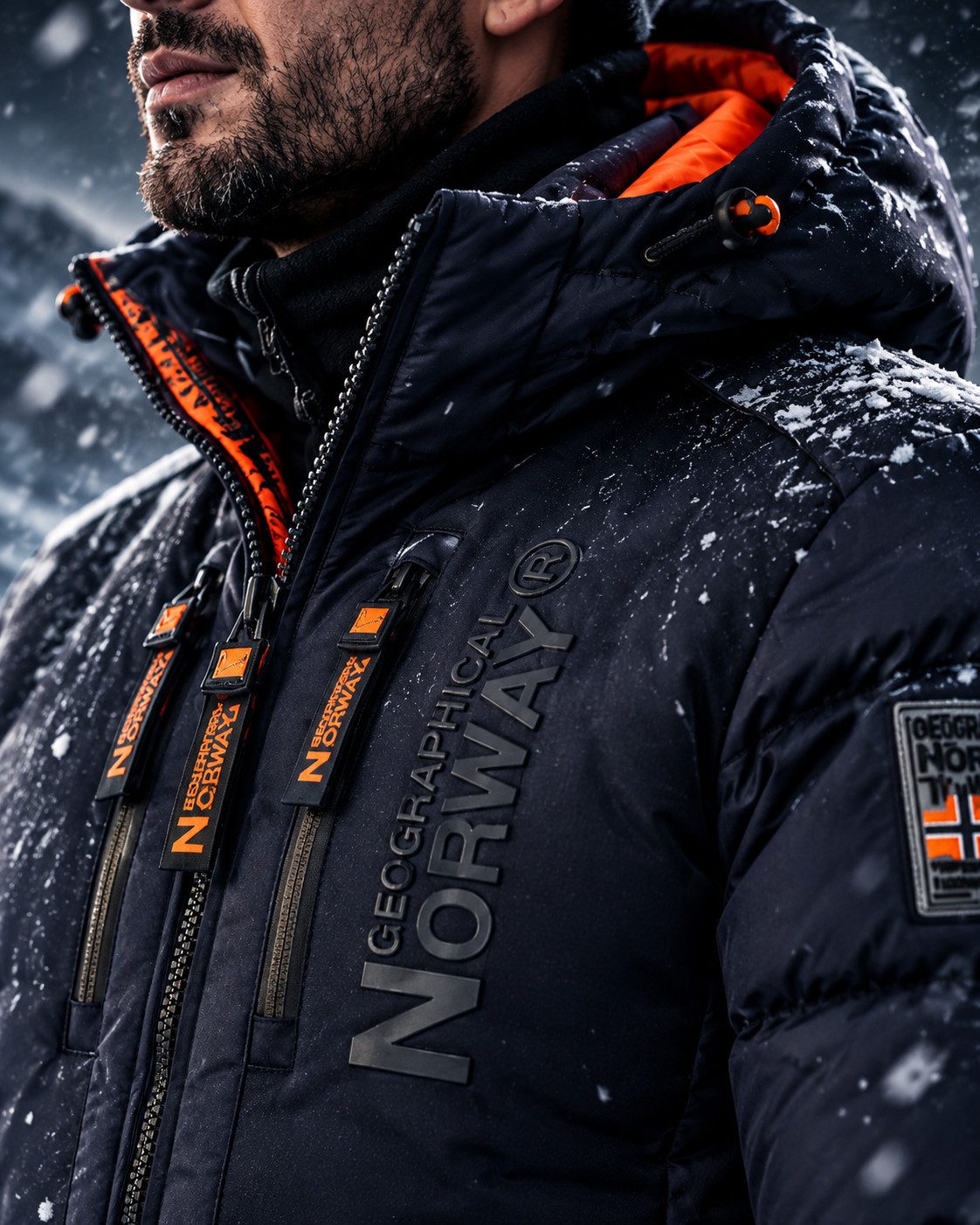 Geographical Norway Winterjacke Herren Hochwertige Outdoorjacke Kapuzenjacke Parka – Bild 4 von 5