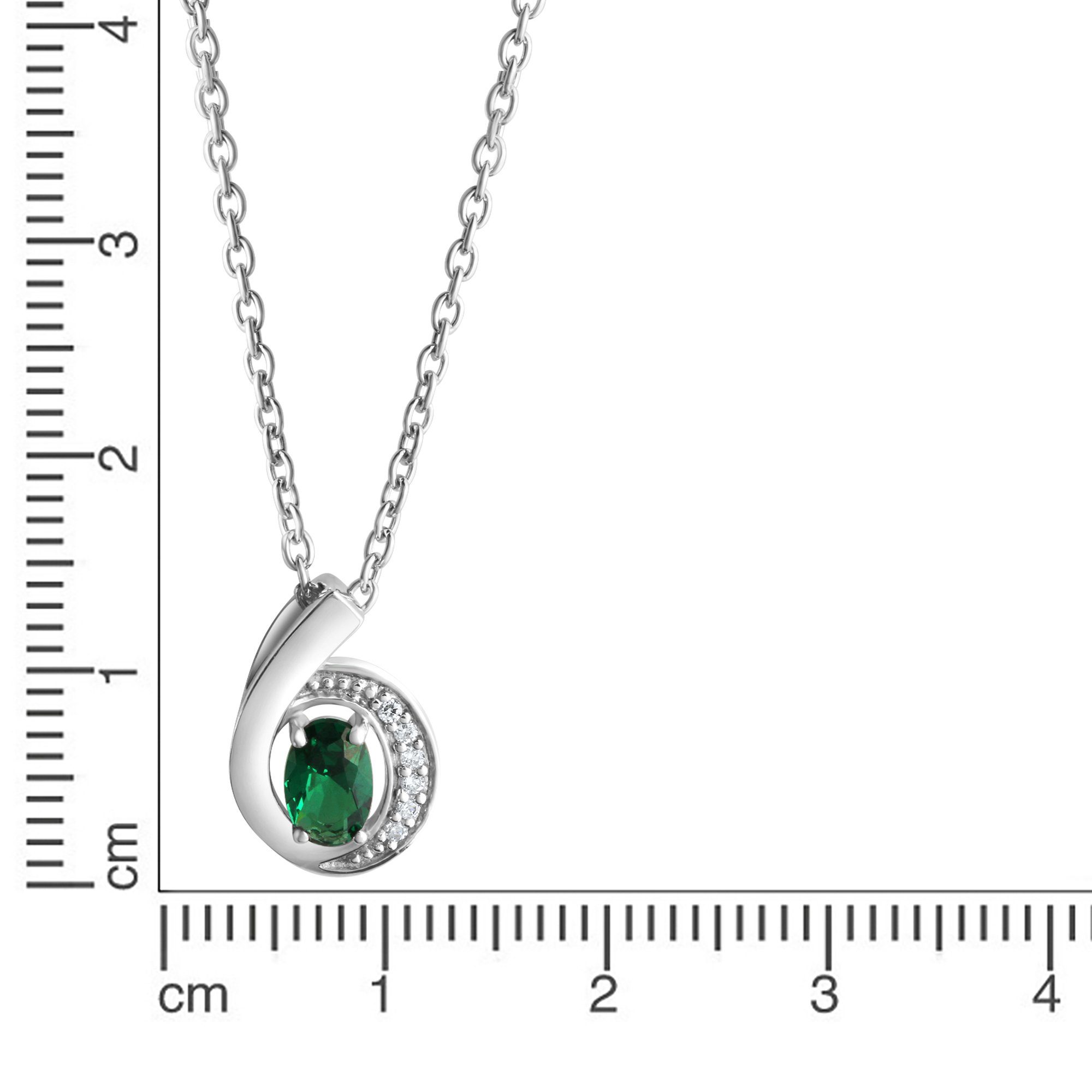 Anhänger mit rhodiniert Kette Zirkonia 925-Sterling Vivance Silber