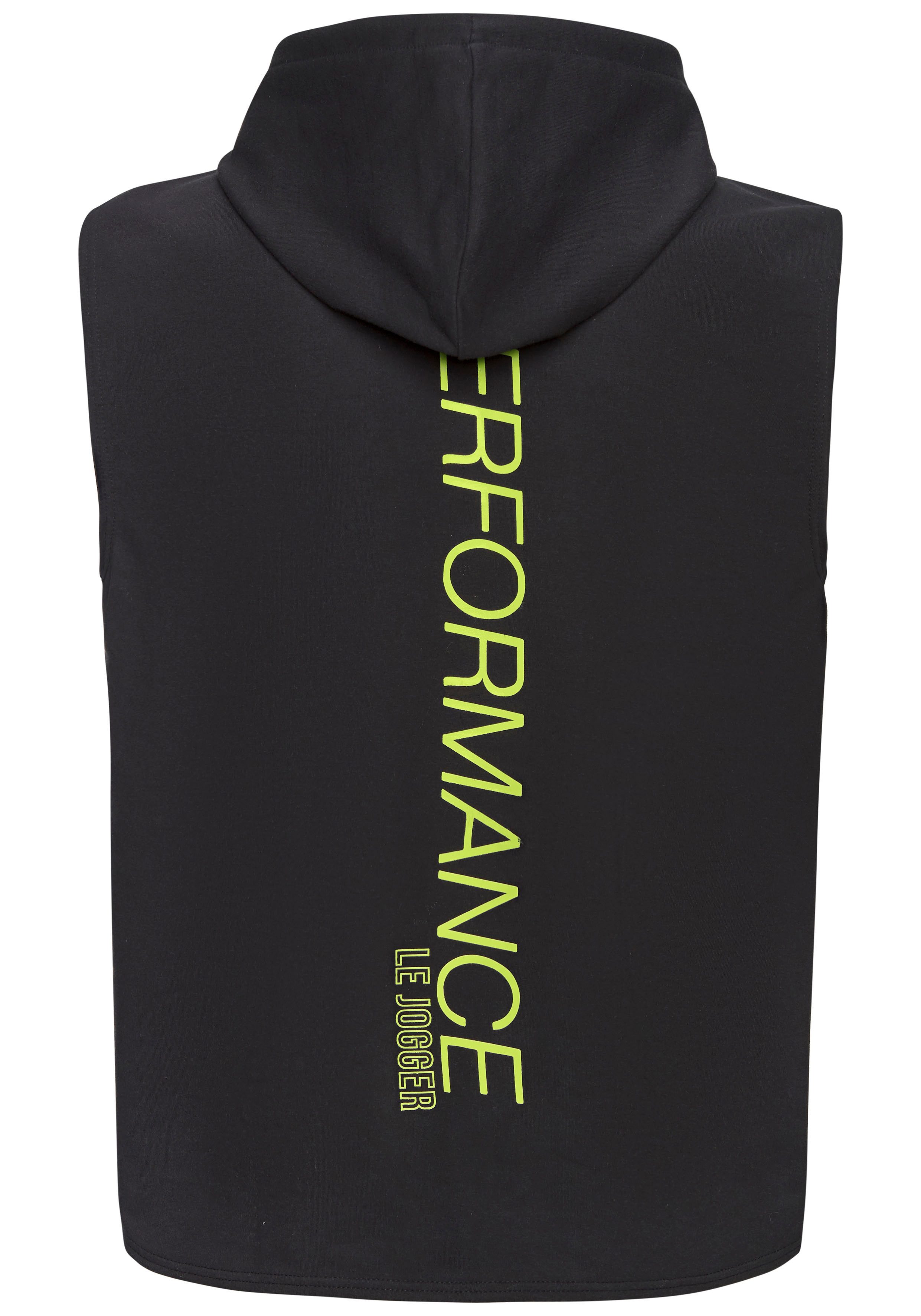 Le Jogger Performance Kapuzensweatshirt ohne Ärmel und mit kontrastfarbenen Details