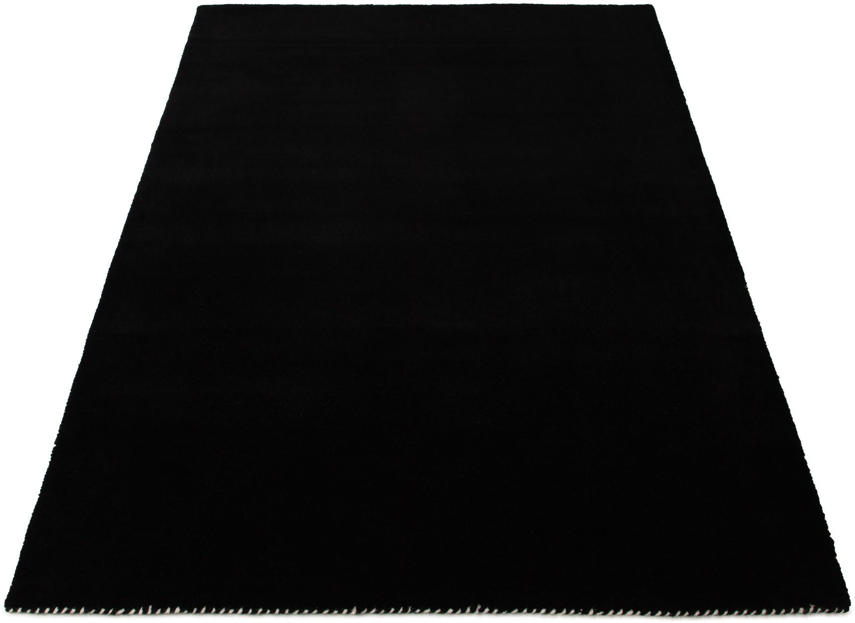 carpetfine Wollteppich Gabbeh Lola Uni, rechteckig, Höhe: 14 mm, mit natürlichem Pflanzenmaterial von Hand gewebt, auch in Rund