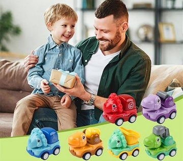 Fivejoy Spielzeug-Auto 6 Stück Baby Auto Spielzeug, Baby Aufziehauto, (6-tlg), Spielzeugautos,Dinosaurier Spielzeug Auto, Baby Dinosaurierautos