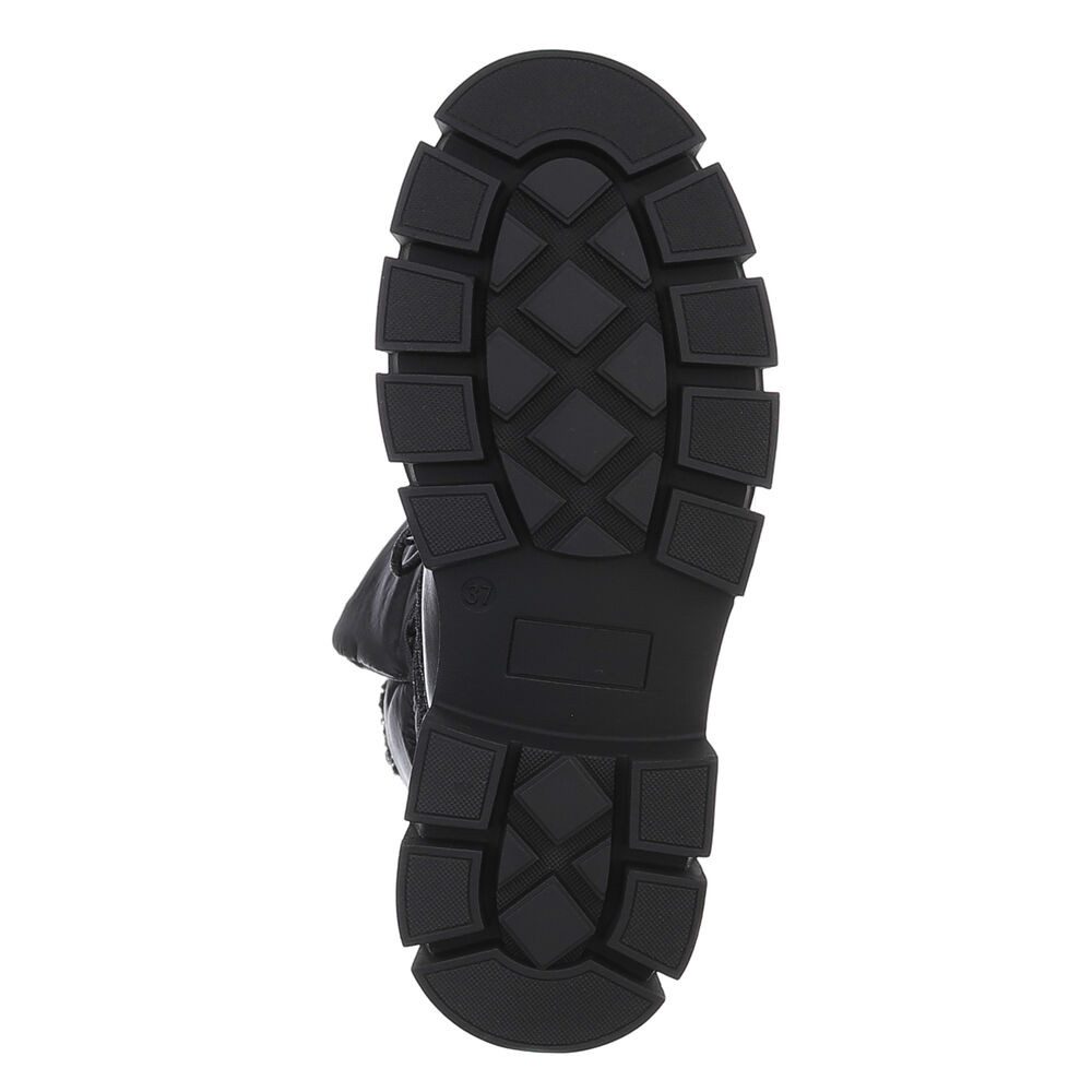 Ital-Design Damen Snowboots Freizeit Snowboots (88489461) Blockabsatz Stiefeletten in Schwarz