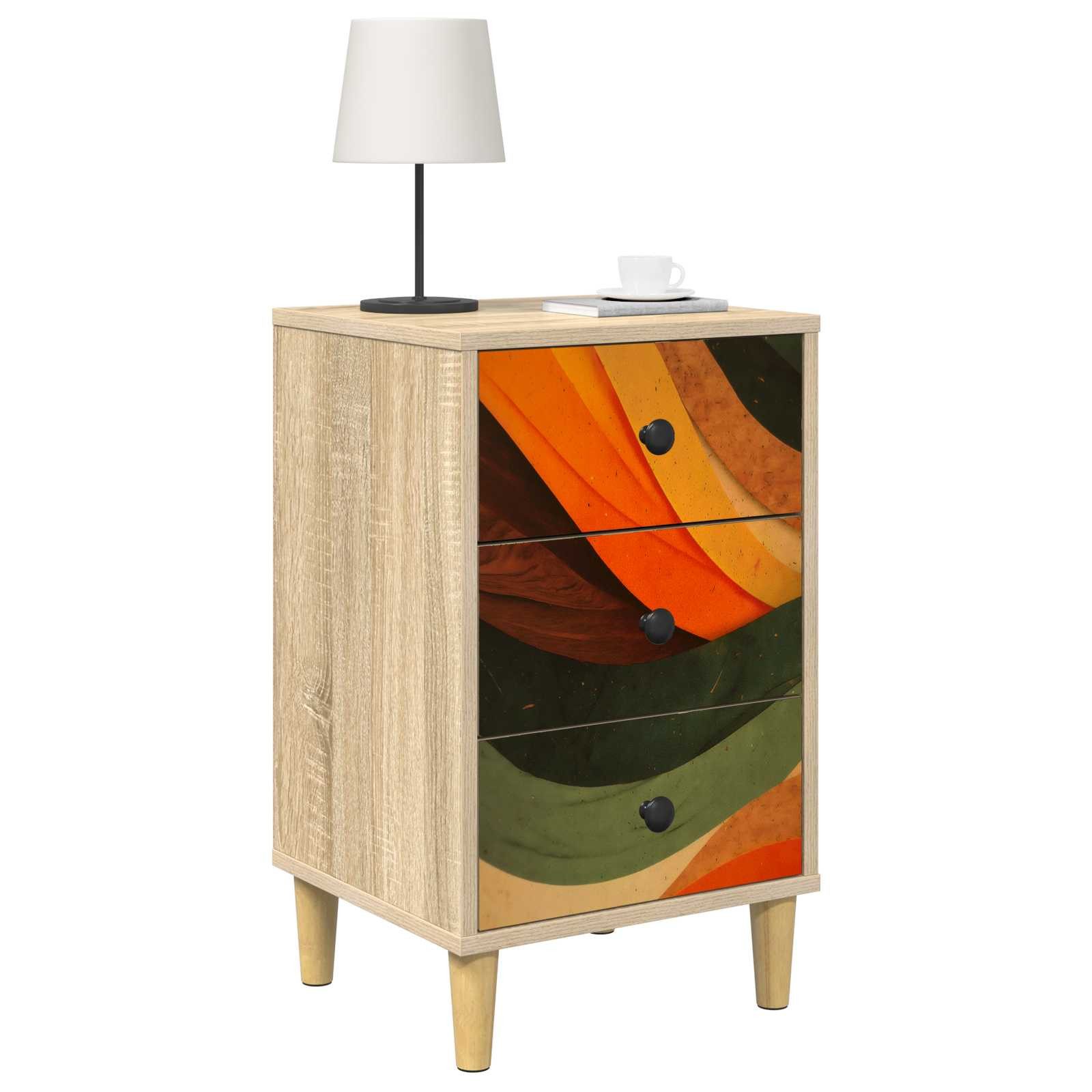 vidaXL Nachttisch Nachttisch BONN 2 stk. Sonoma-Eiche 36 x 33 x 60 cm (2-St)