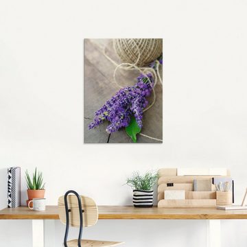 Artland Glasbild Lavendel Strauß, Blumen (1 St), in verschiedenen Größen