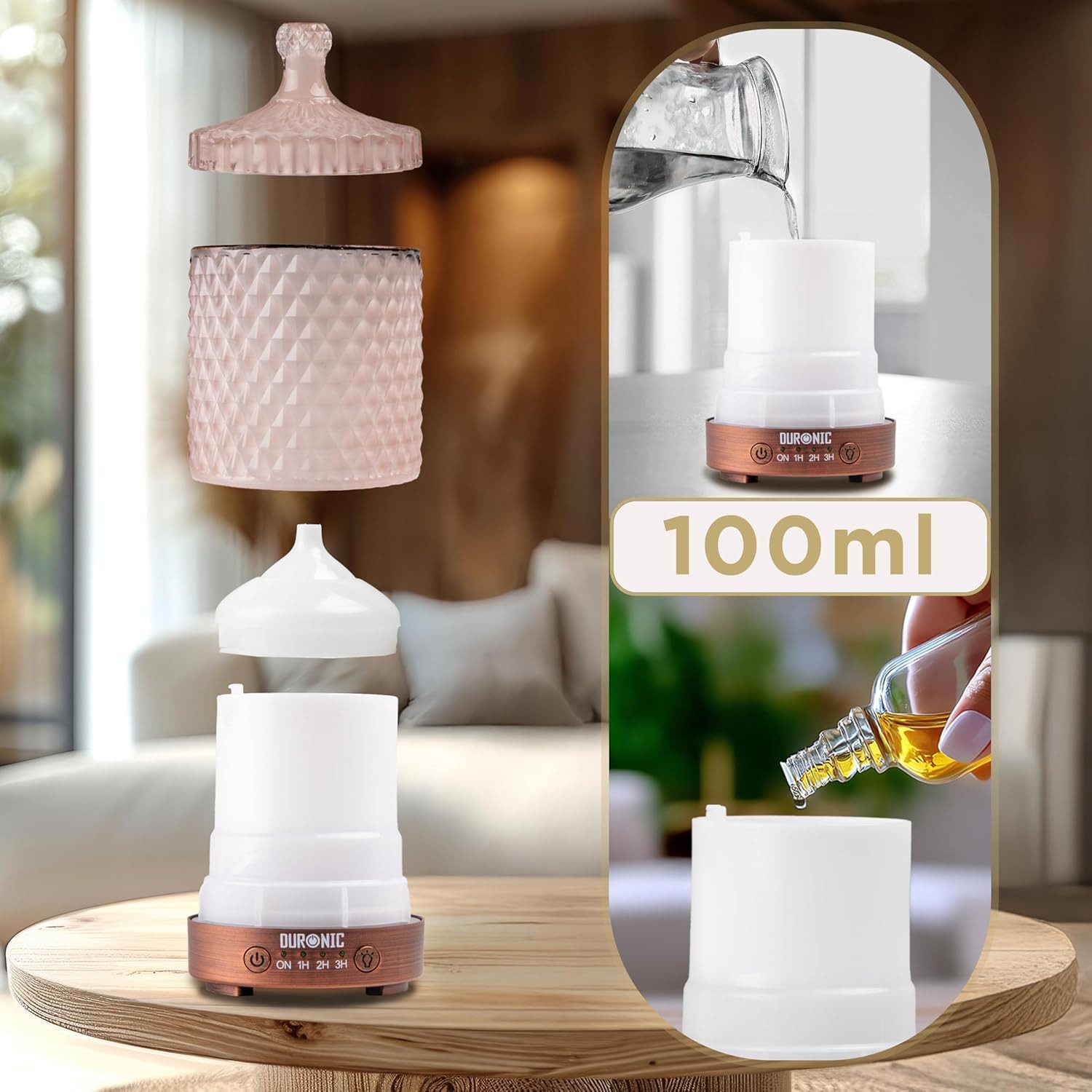 Duronic Raumduft AD32 Aroma Diffuser mit 100 ml Wassertank, Diffusor für ätherische Öle