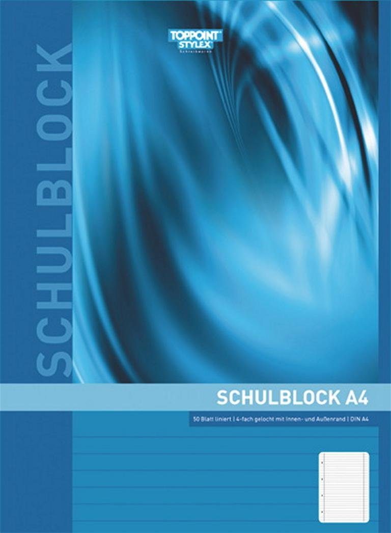Stylex Schreibwaren Geschäftspapier 4 Schulblöcke Schulblock liniert DIN A4 Schreibblock