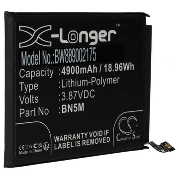 vhbw Ersatz für BN5M für Smartphone-Akku Li-Polymer 4900 mAh (3,87 V)