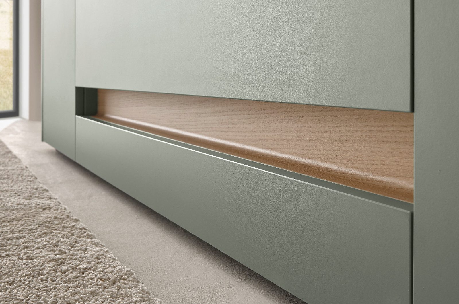 Furn.Design Lowboard Center (Flat TV Unterschrank in Salbei Grün mit Eiche, Breite 170 cm / bis 70), mit viel Stauraum – Bild 5 von 5