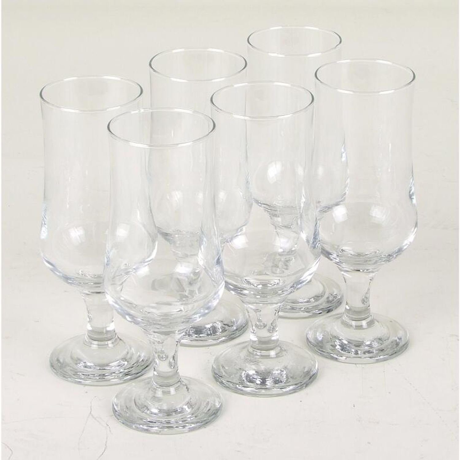 BURI Glas Biergläser auf Fuß 370ml Bier Gläser Glas trinken Küche Haushalt, Glas