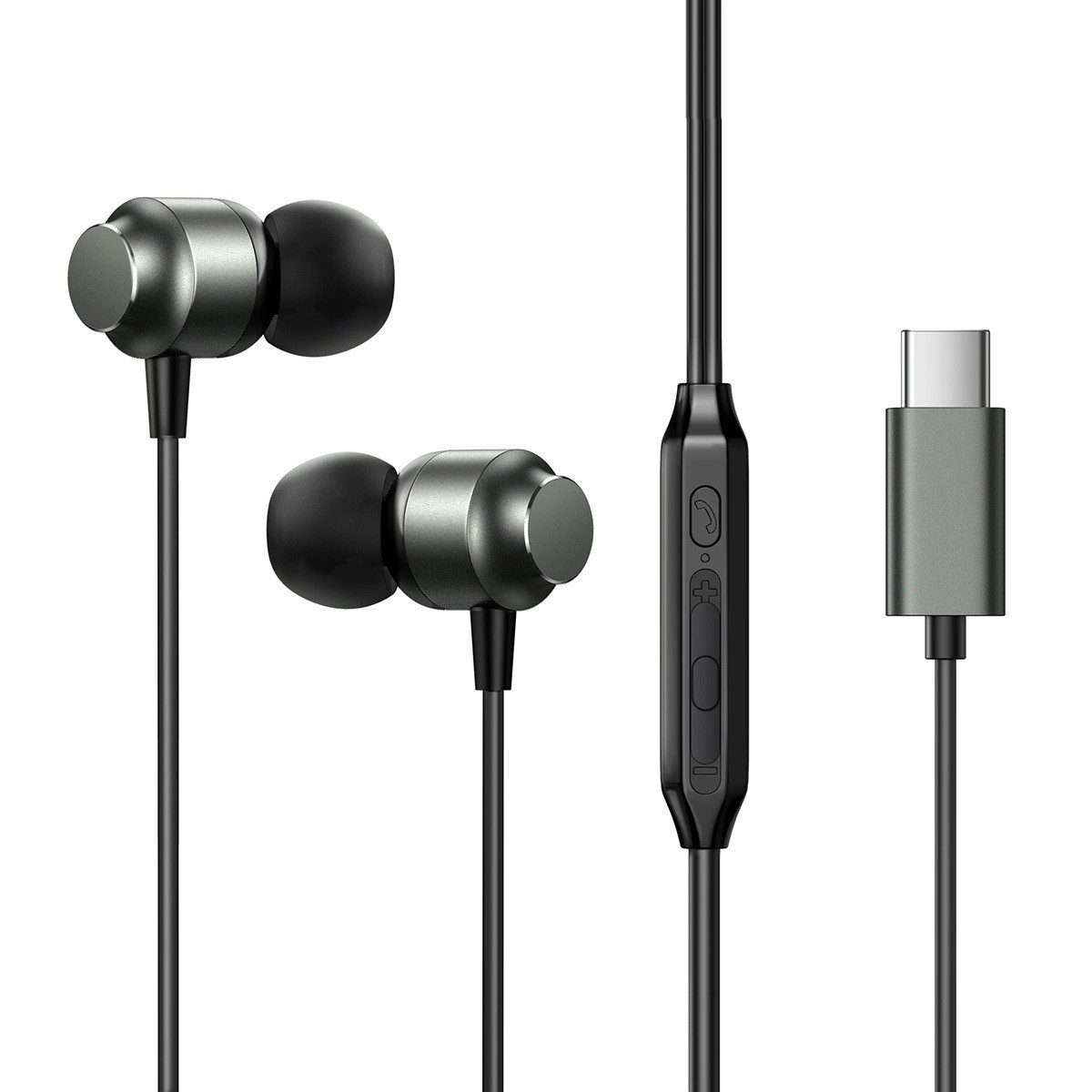 JOYROOM JR-EC06 USB-C In-Ear-Kopfhörer – Grau - TPE-Kabel Kopfhörer In-Ear-Kopfhörer
