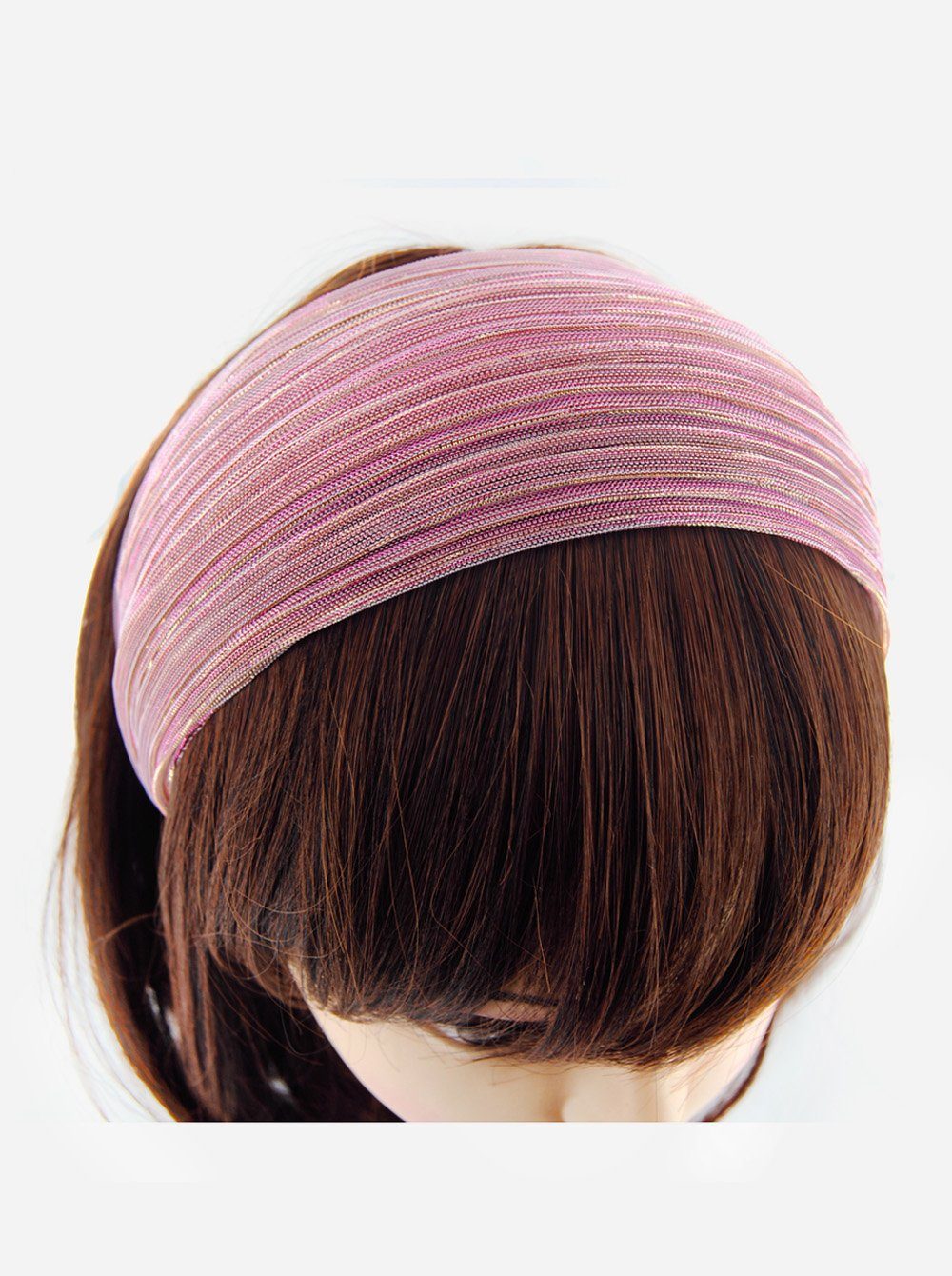 axy Haarreif Breiter Haarreif auffallenden Haarreif Haarreifen mit Haarband Breiter in Tuchoptik, Pink Glitzerfäden Glitzerfäden Damen mit