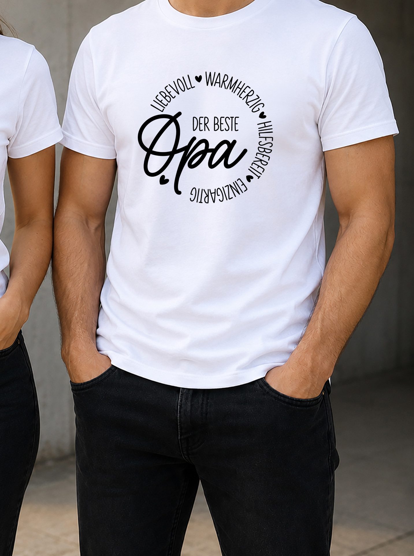 MyDesign24 T-Shirt Der Beste Opa Vatertag T-Shirt weiss kurzarm Regular Fit i834