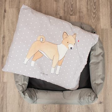 Mr. & Mrs. Panda Tierbett Basenji Lebensretter - Grau Pastell - Geschenk, Hundekörbchen, Körbch, Detailreiches Kunstwerk