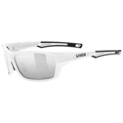 Uvex Sportbrille, (1-St), uvex Unisex – Erwachsene, sportstyle 232 P Sportbrille polarisiert white mat/silver