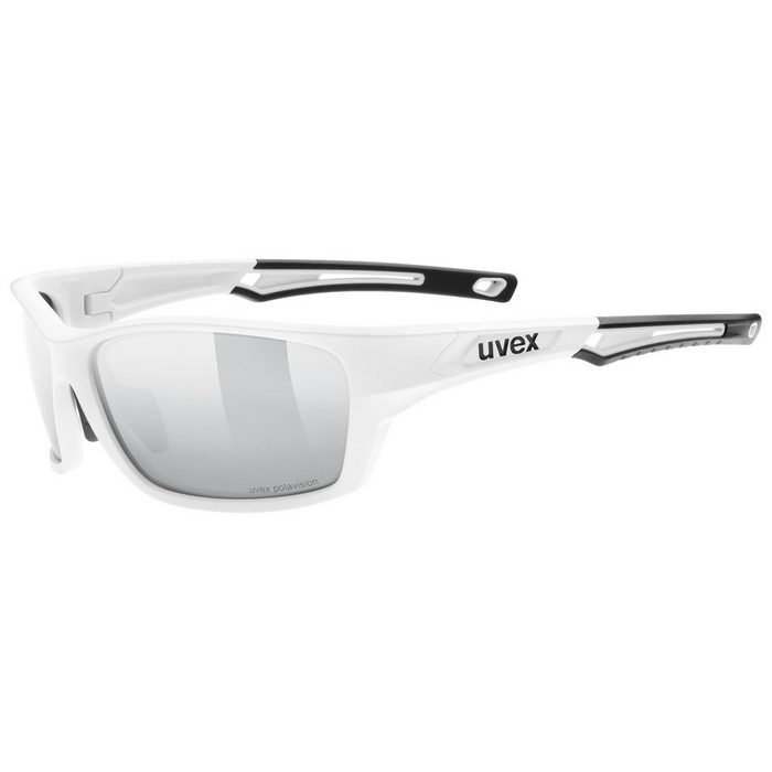 Uvex Sportbrille (1-St) uvex Unisex – Erwachsene sportstyle 232 P Sportbrille polarisiert white mat/silver