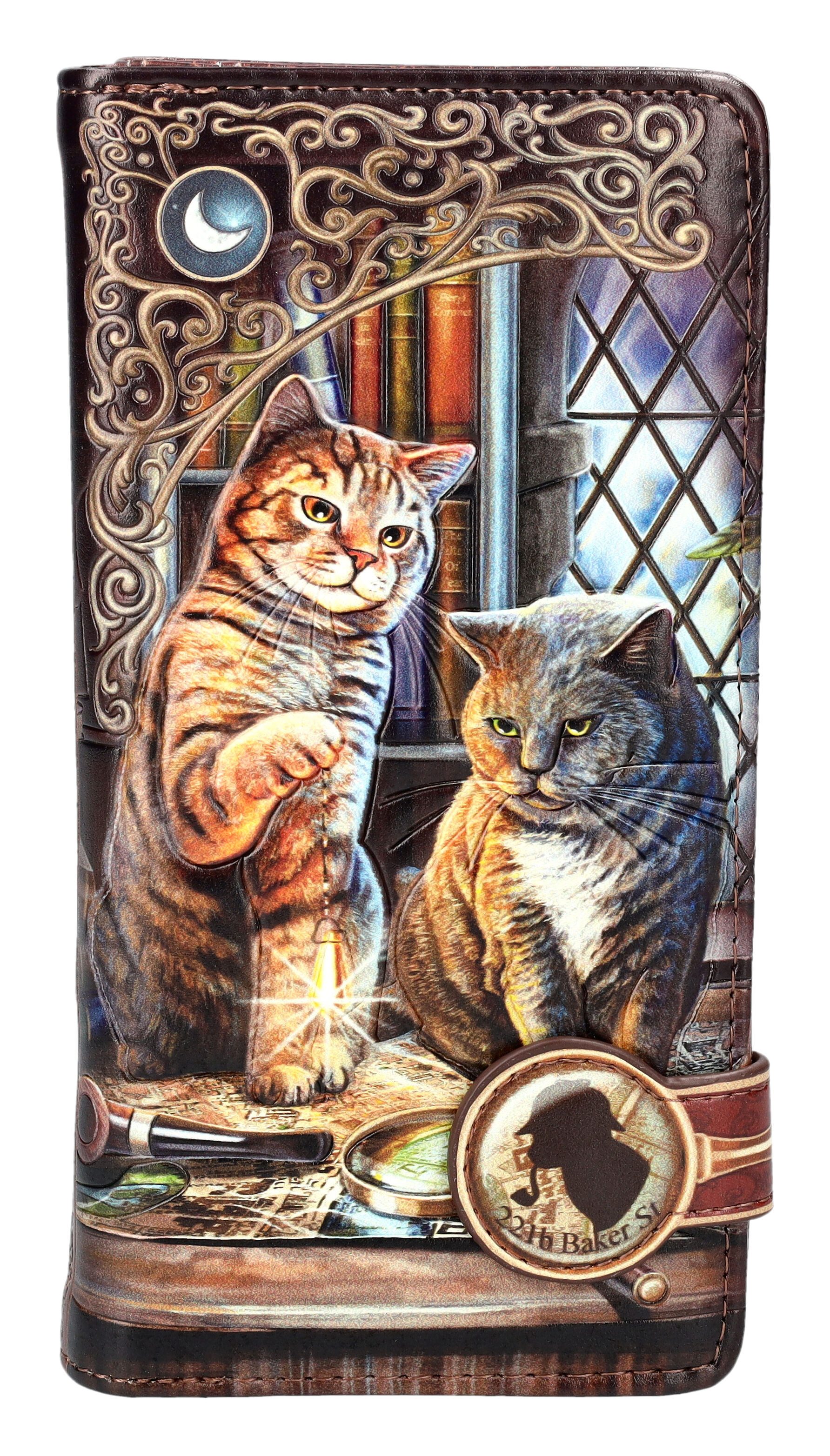 Figuren Shop GmbH Geldbörse Geldbörse Katzen - Purrlock Holmes - Fantasy Geldbeutel Lisa Parker
