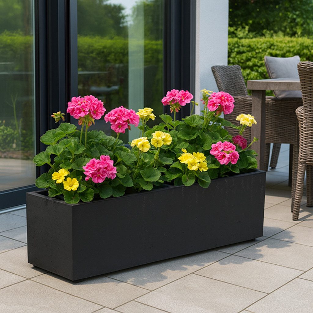 Kreher Blumenkasten XXL "Karo" 39 Liter in Anthrazit