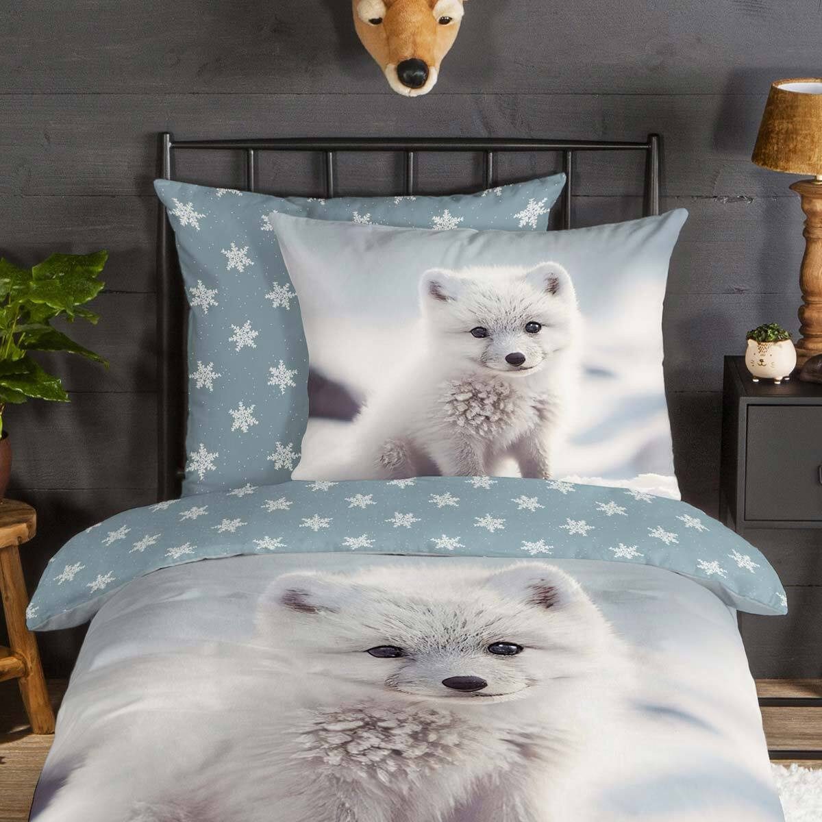 TRAUMSCHLAF Bettwäsche Polarfuchs, Flanell, 2 teilig, günstig online kaufen