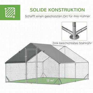 PawHut Hühnerstall Hühnerstall Freilaufgehege XXL Geflügelstall mit Schatten Dach, BxTxH: 300x400x200 cm