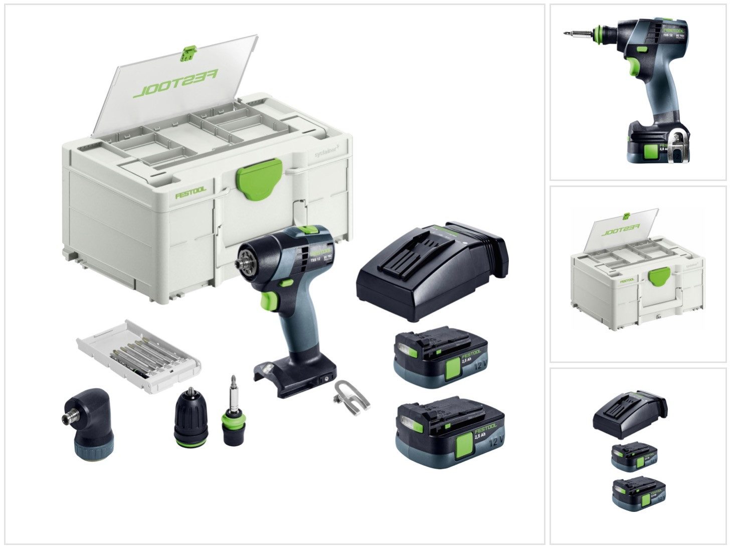 FESTOOL Akku-Schrauber TXS 12 2,5-Set Akku Bohrschrauber 12 V 30 Nm Brushless (576874)