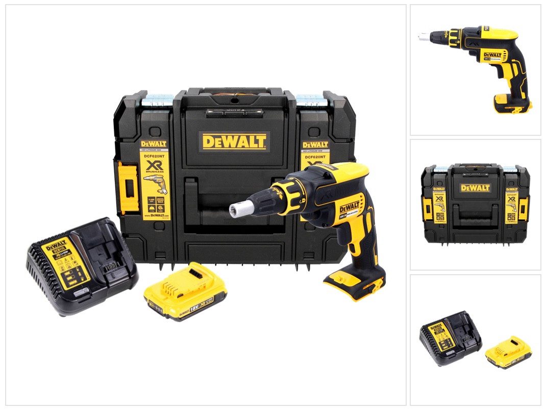 DeWalt Akku-Trockenbauschrauber DCF 620 D1 Akku Trockenbauschrauber 18 V 30 Nm Brushless + 1x Akku 2