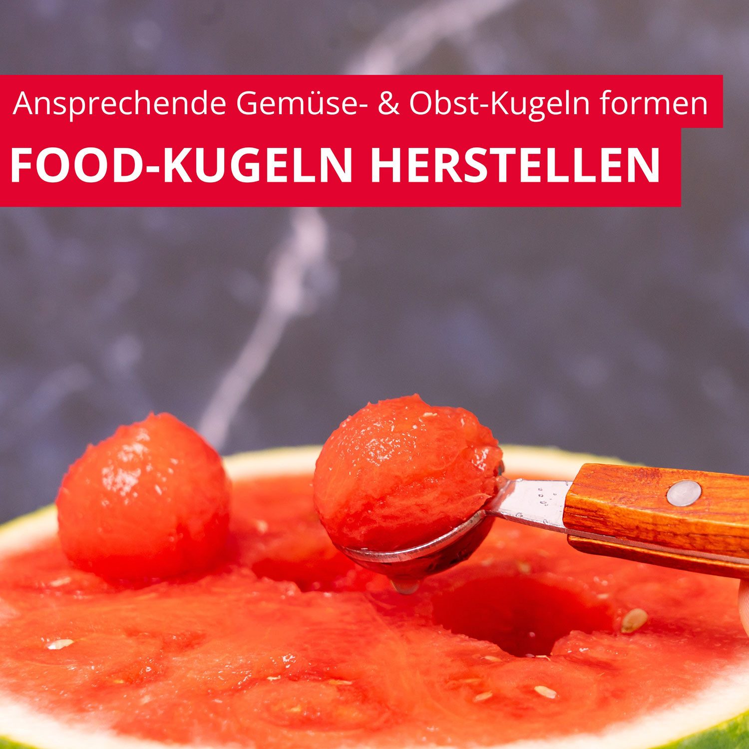 WESTMARK Kugelausstecher Woody, doppelseitig, Bällchenformer für Melone, Kiwi, Eis, Butter