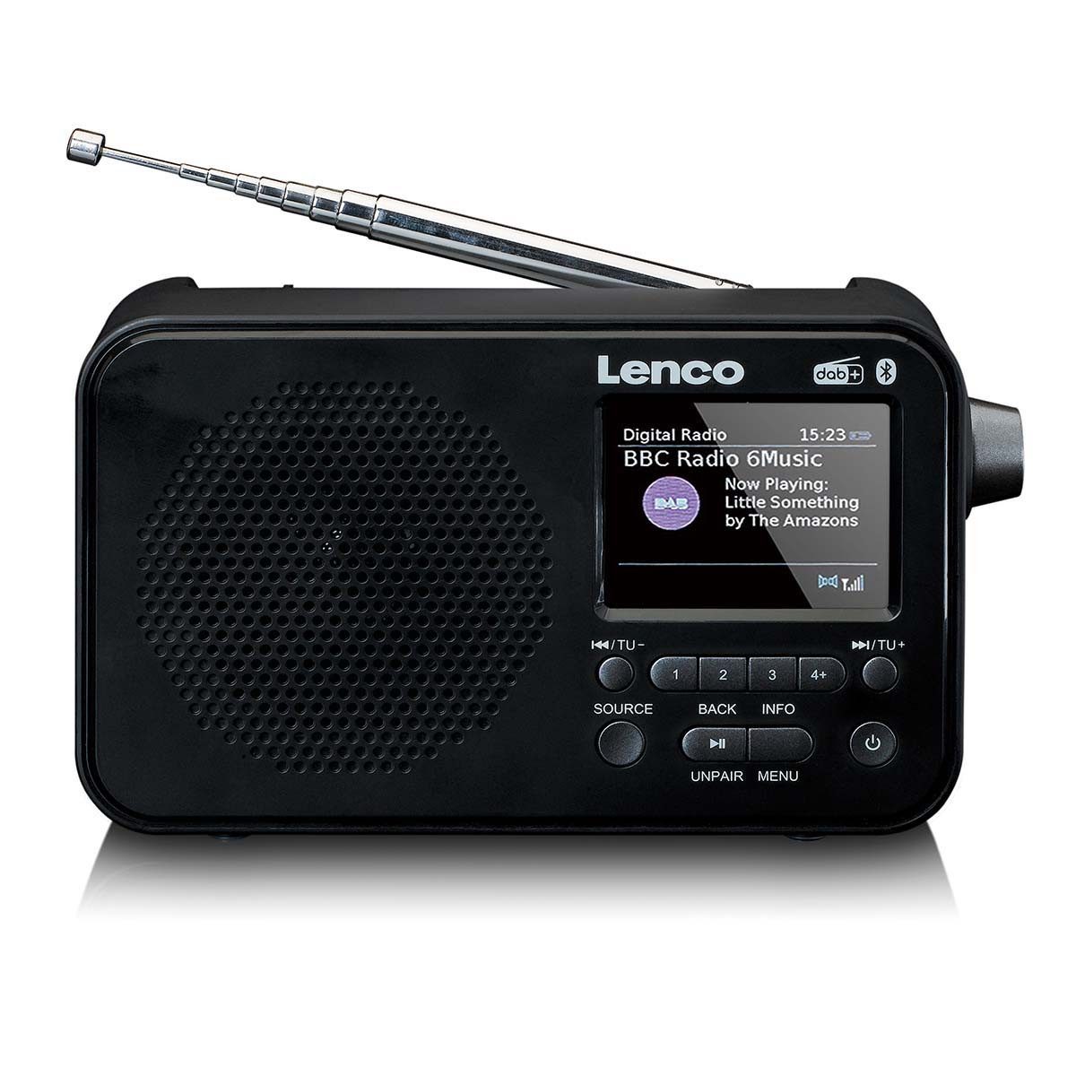 Lenco Tragbares DAB+ FM-Radio mit Bluetooth 2,4" TFT-Display Schwarz Radio (DAB+,FM, 2 W, tragbar, digitale Klangqualität, Einschlaffunktion, in Weiß & Schwarz)
